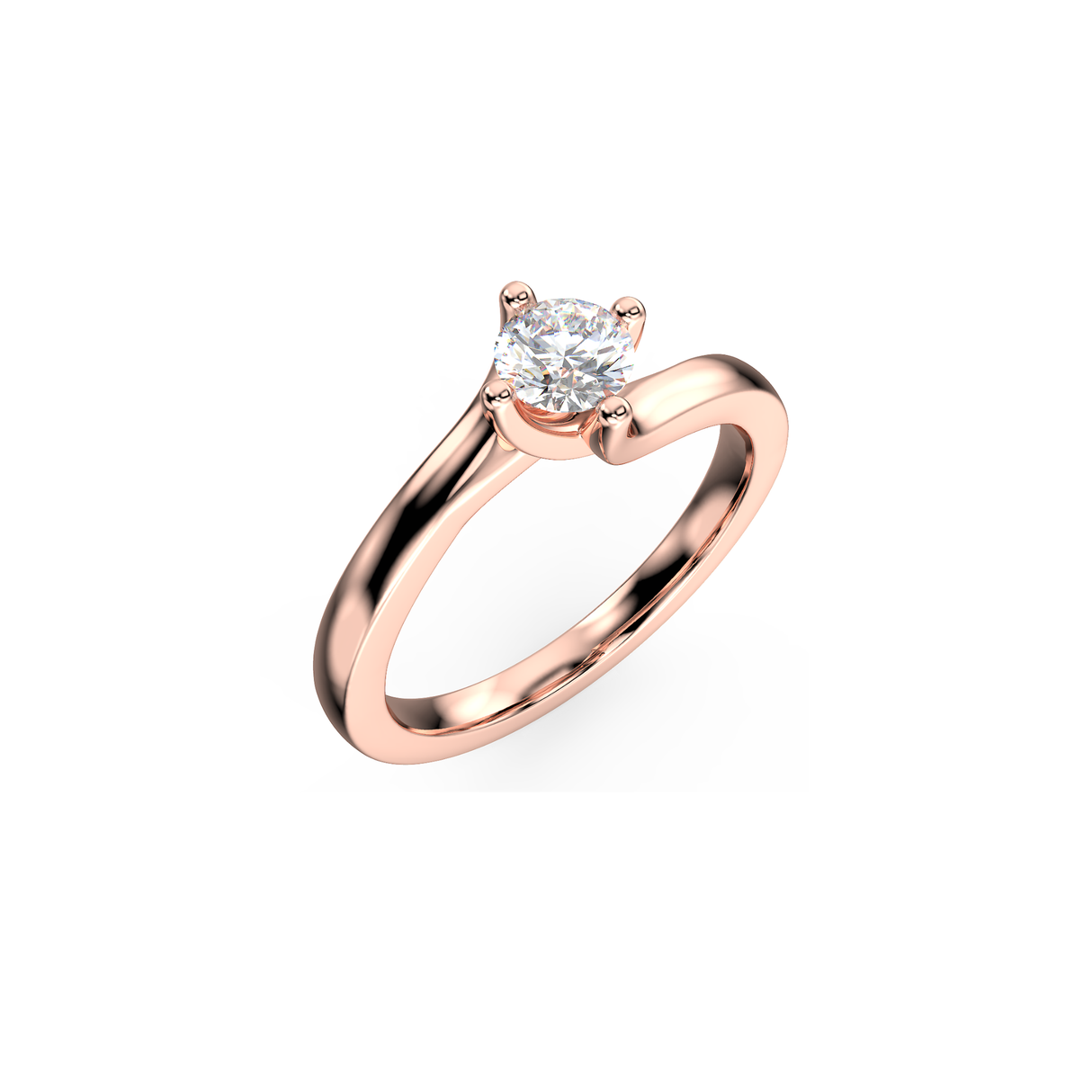 Pierścionek zaręczynowy Twist z diamentem 0,40 ct