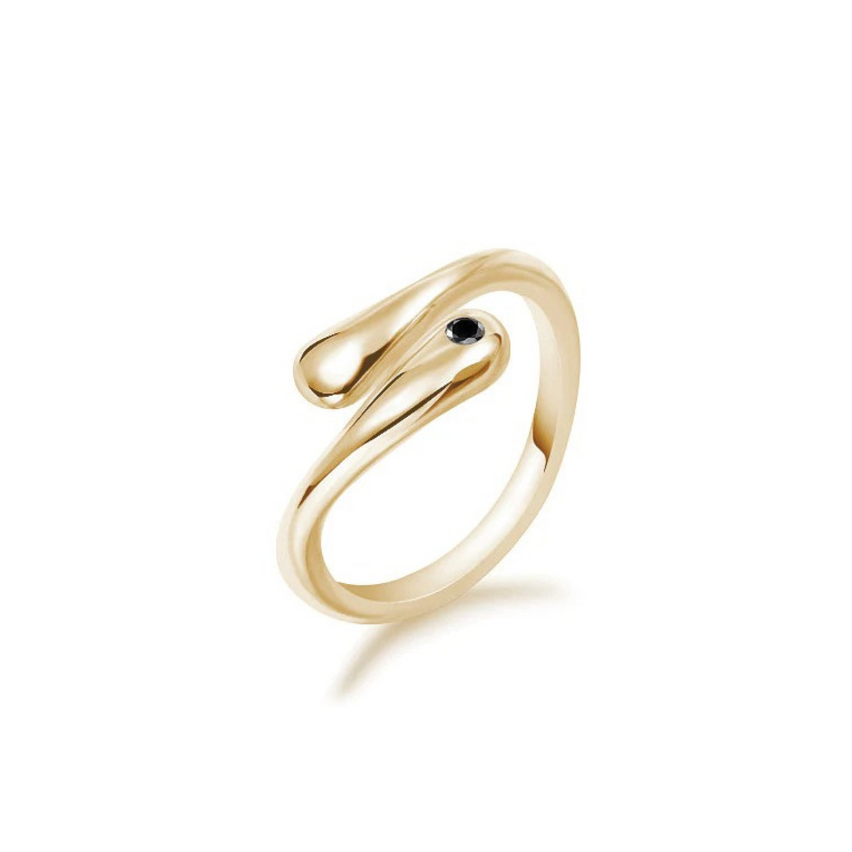 Diamentowa awangarda- pozłacany pierścionek z czarnym diamentem