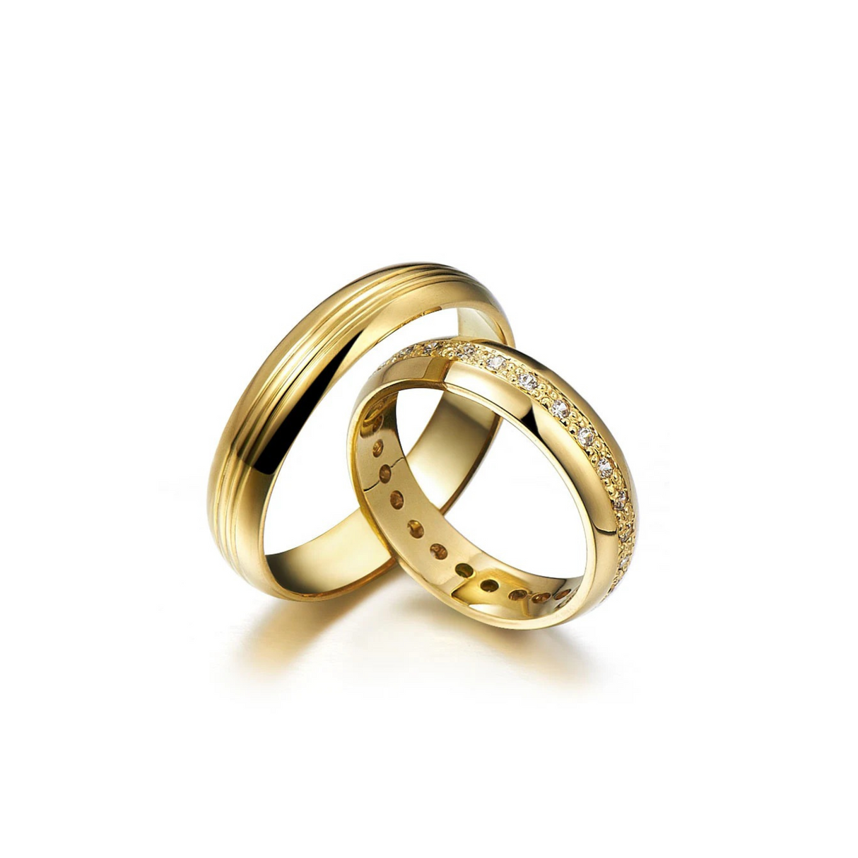 Eleganckie obrączki ozdobione diamentami