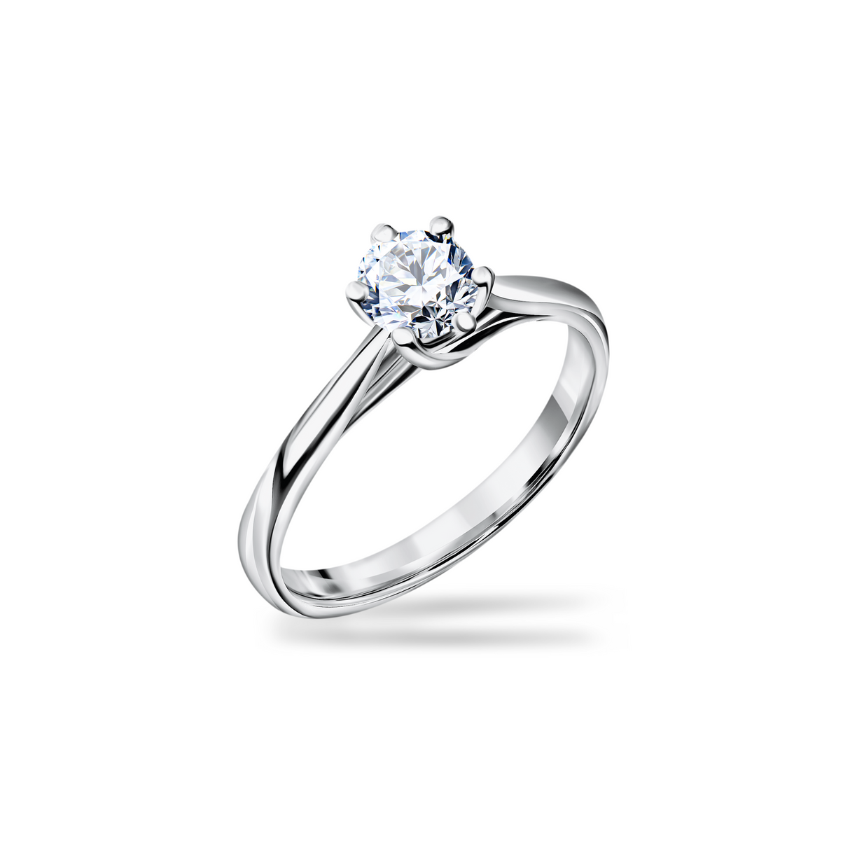 Klasyczny, złoty pierścionek z brylantem 0,40 ct