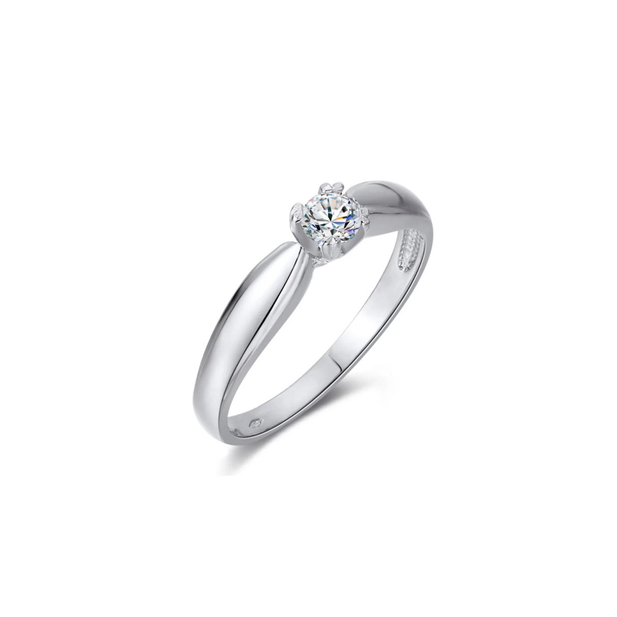 Złoty pierścionek zaręczynowy z diamentem 0,15 ct