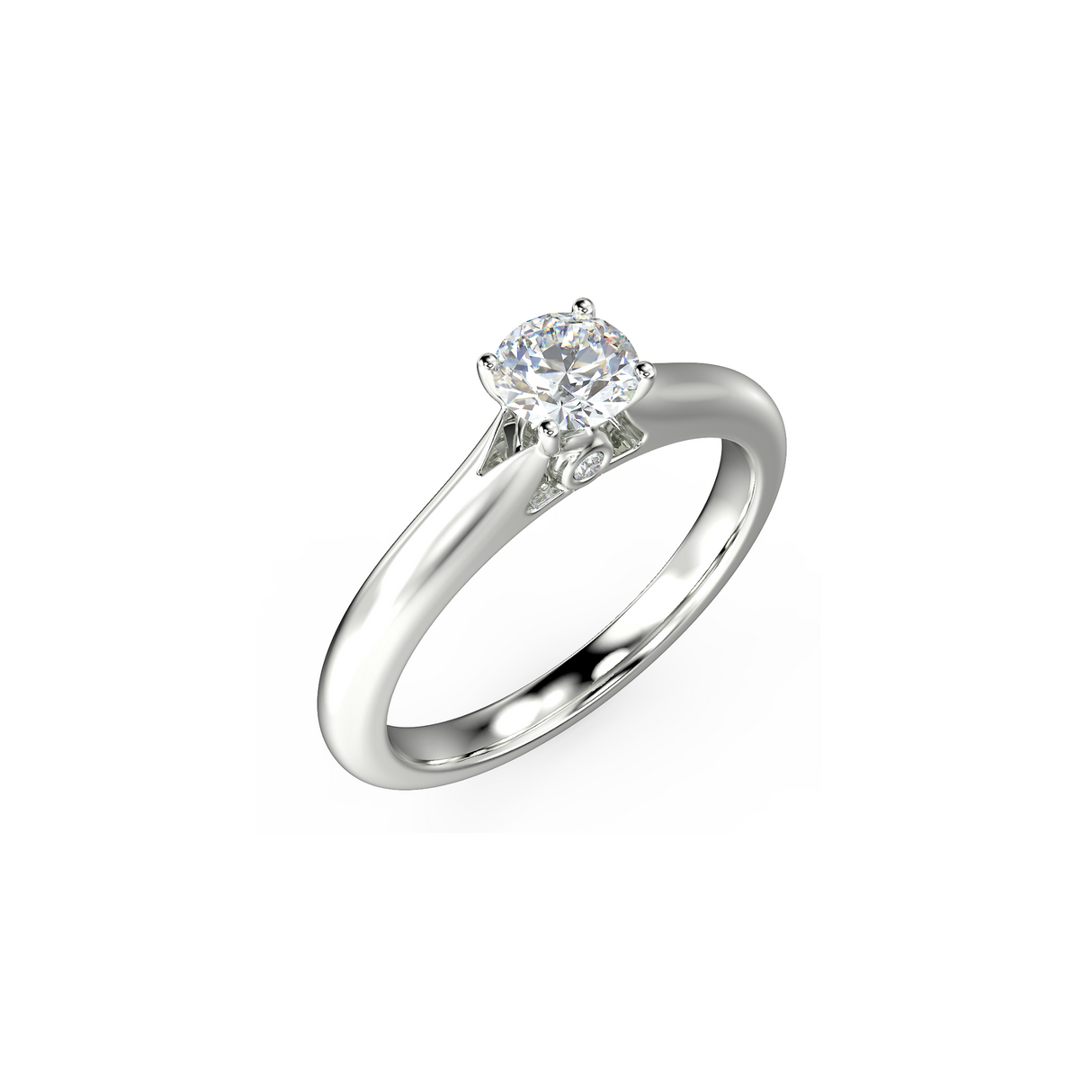 Pierścionek zaręczynowy z białego złota z diamentem 0,40 ct