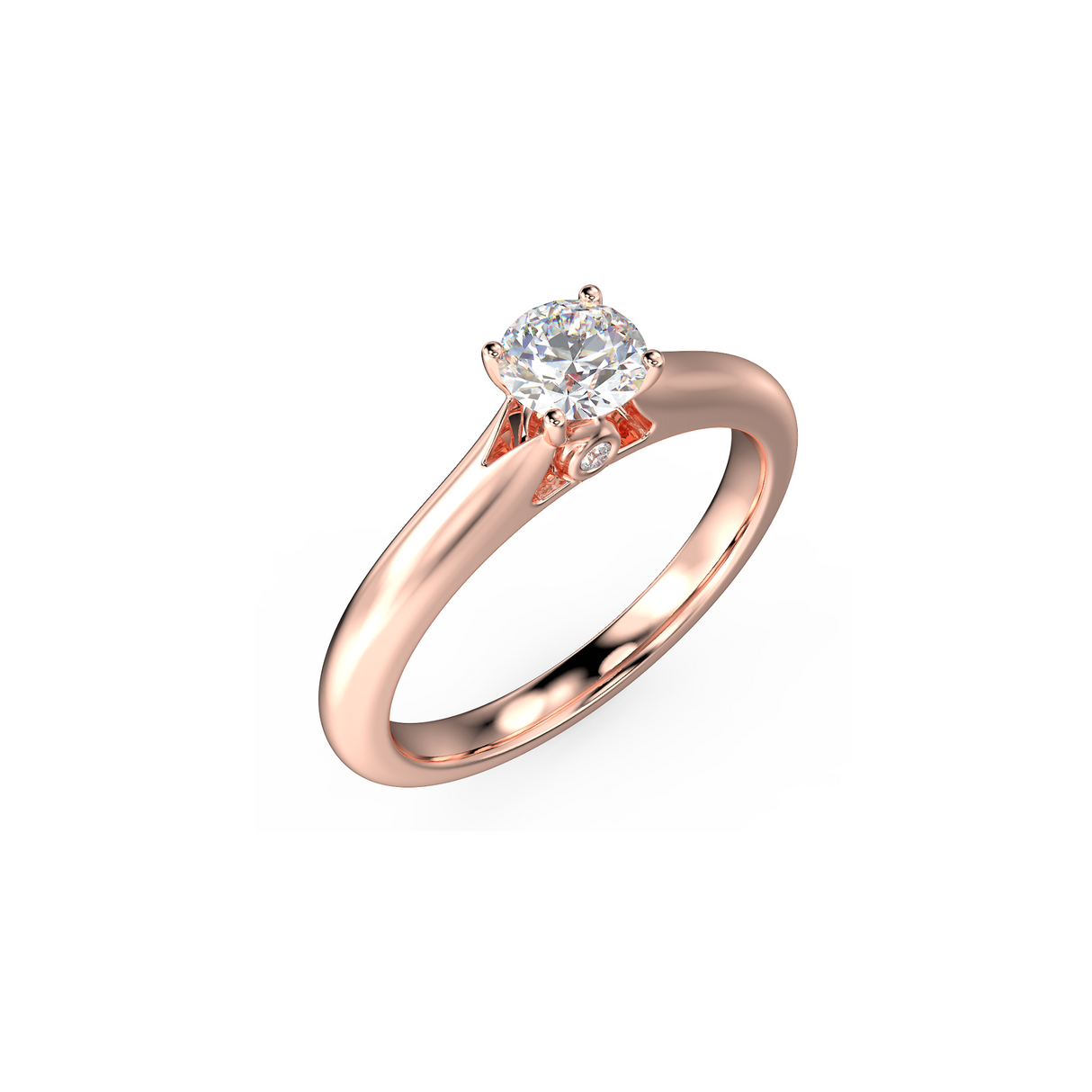 Pierścionek zaręczynowy z różowego złota z diamentem 0,40 ct