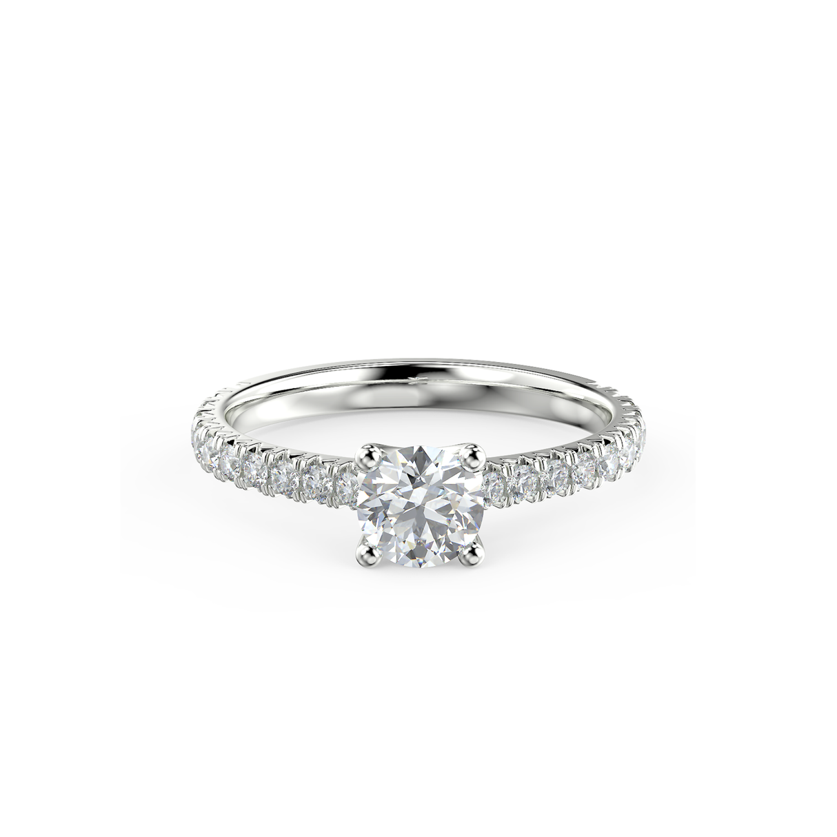 Rosé Allure - pierścionek z białego złota z diamentami 0,85 ct
