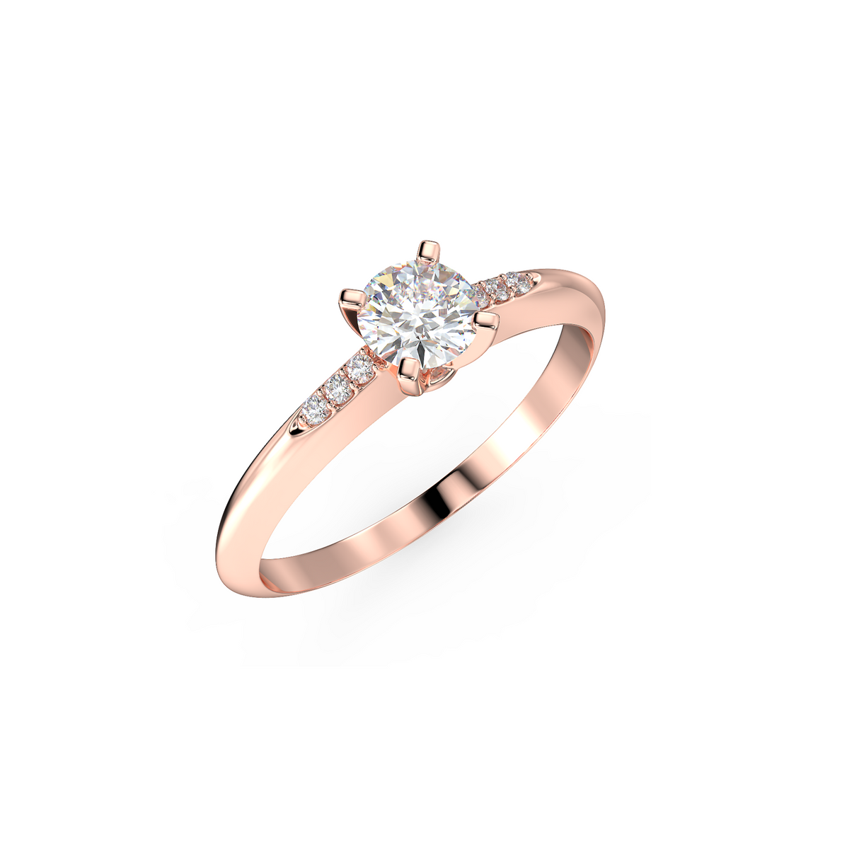 Pierścionek zaręczynowy z różowego złota z diamentami 0,30ctw
