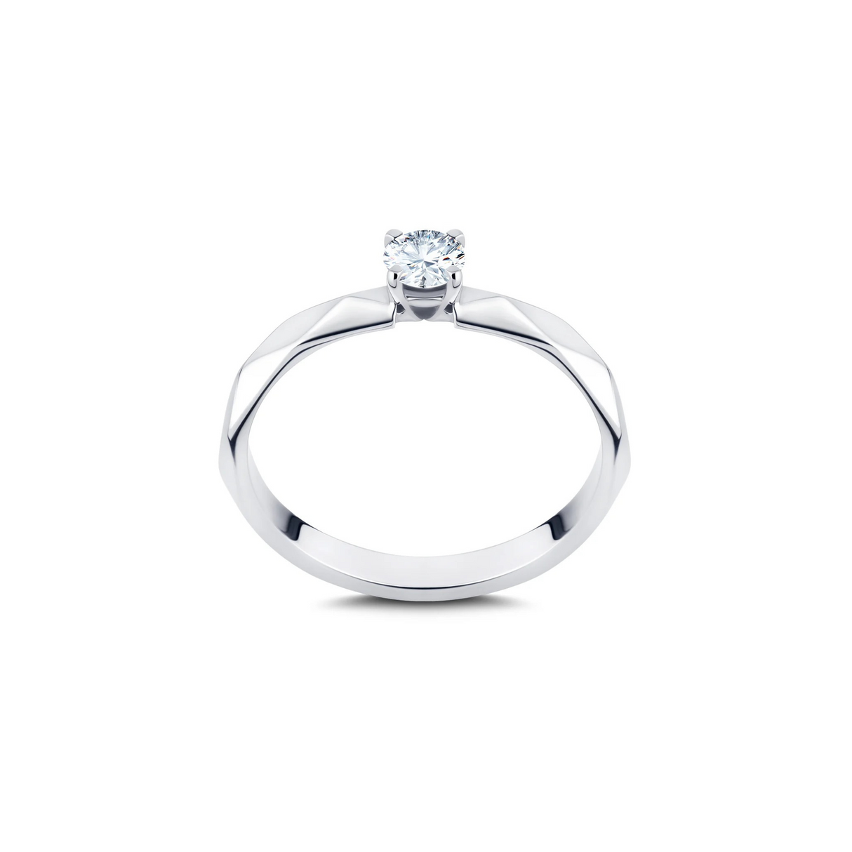 Geometryczny złoty pierścionek z diamentem