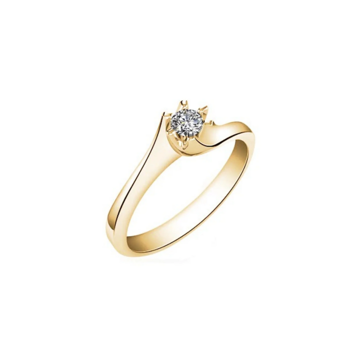 Muśnięcie Fali – pierścionek zaręczynowy z diamentem