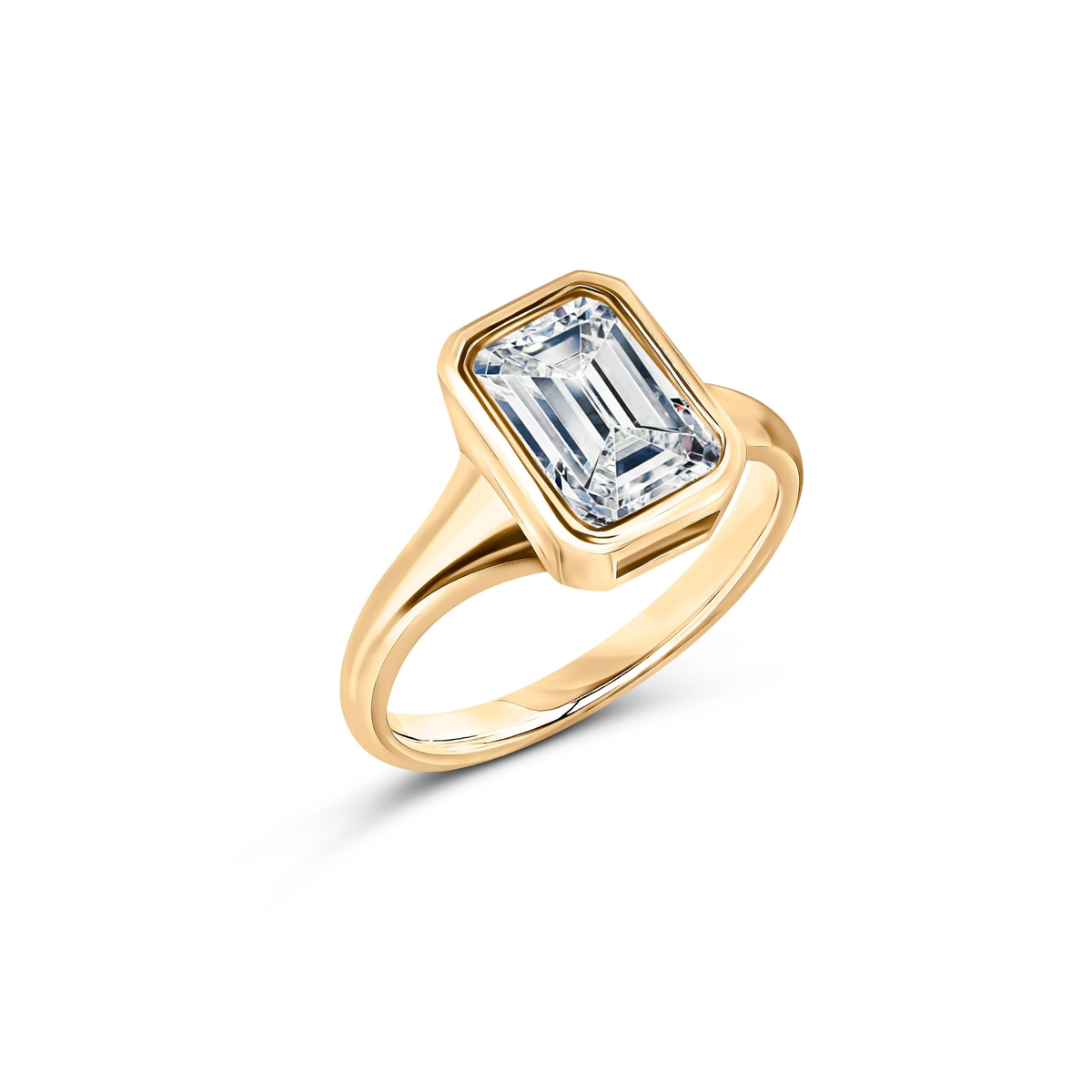 Minimalist z Diamentem Emerald Cut – Sygnet Damski