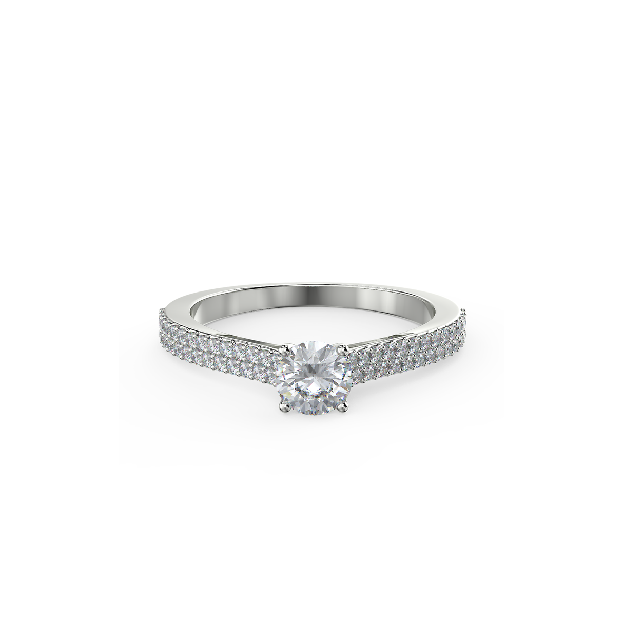 Pierścionek zaręczynowy z białego złota z diamentami 0,48 ct