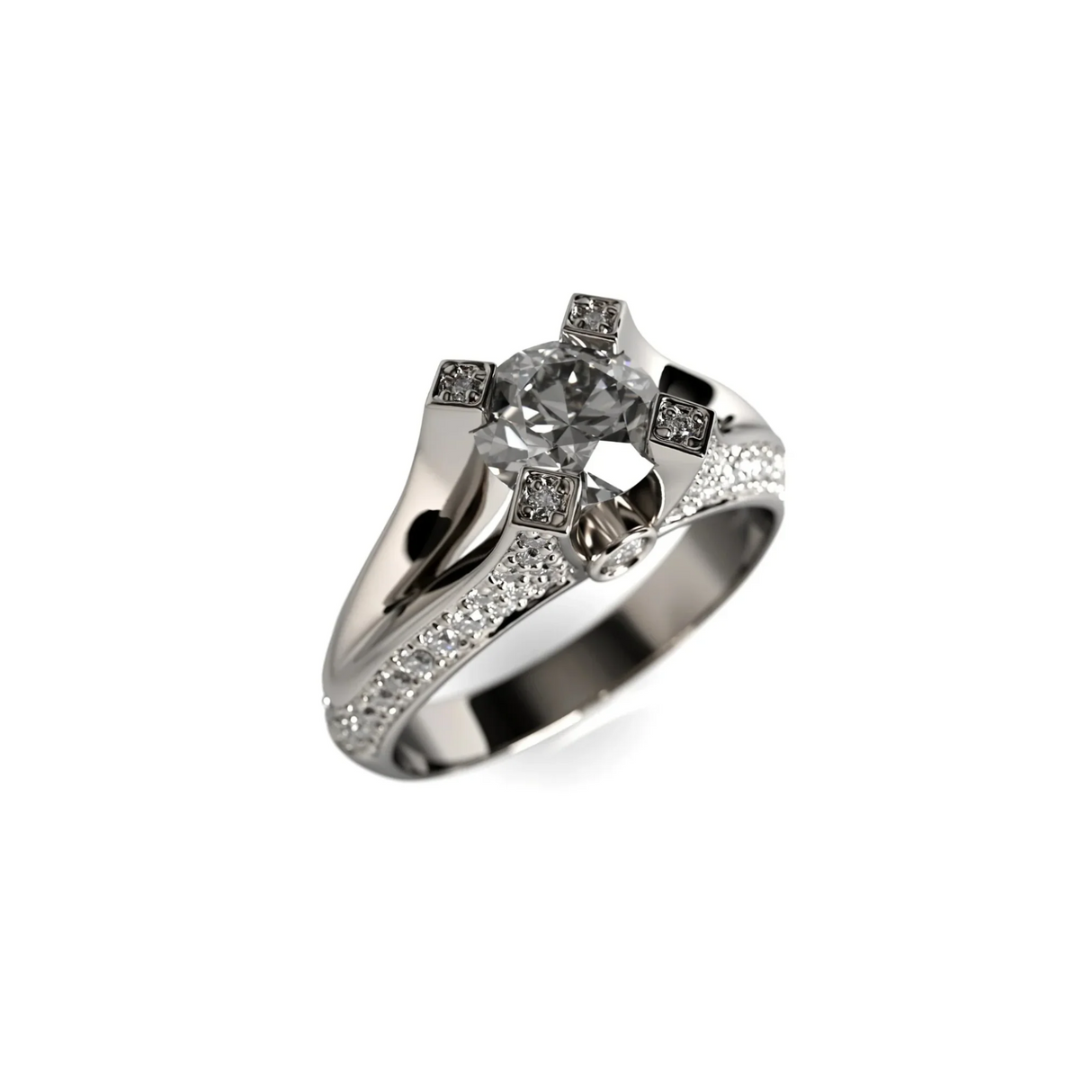 Perfection - pierścionek z białego złota z diamentami 1,80 ctw