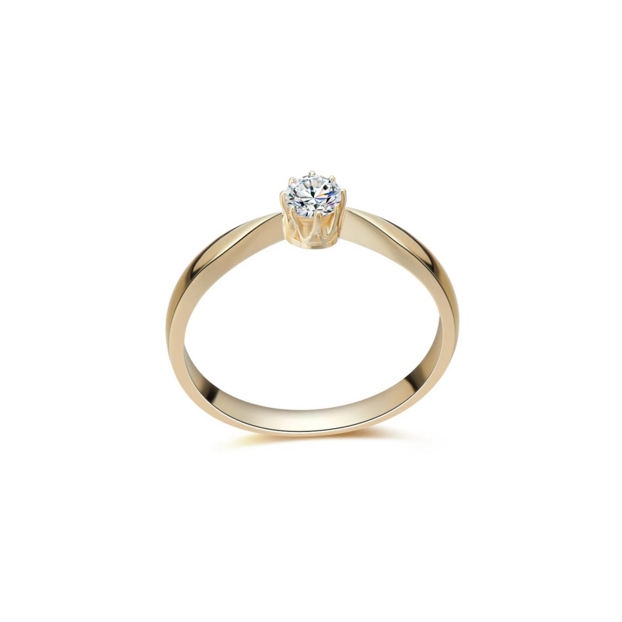 Złoty pierścionek zaręczynowy z diamentem 0,2ct