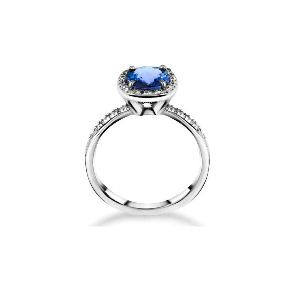 Nieskazitelna Elegancja - złoty pierścionek zaręczynowy z tanzanitem