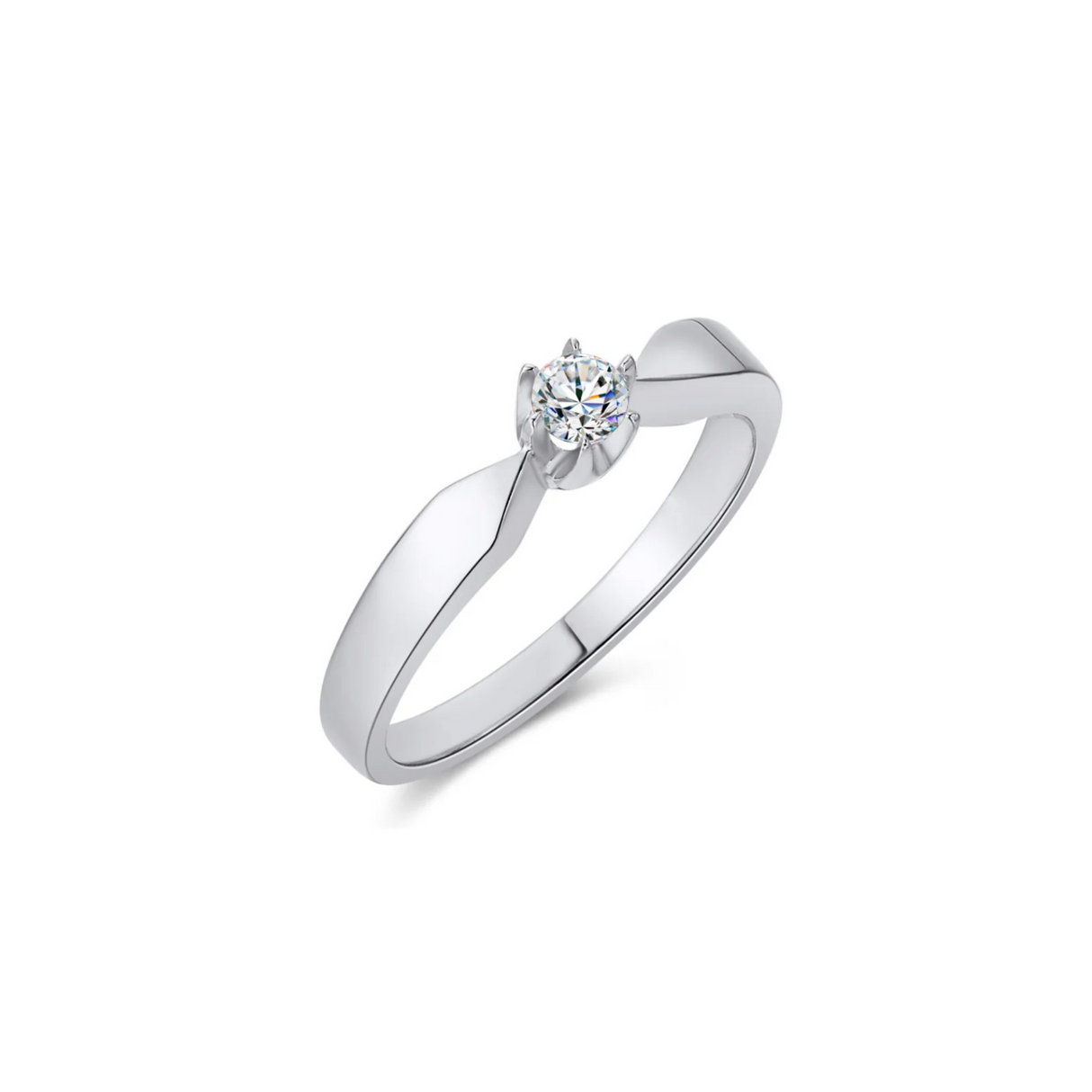 Złoty pierścionek zaręczynowy z diamentem 0,15 ct