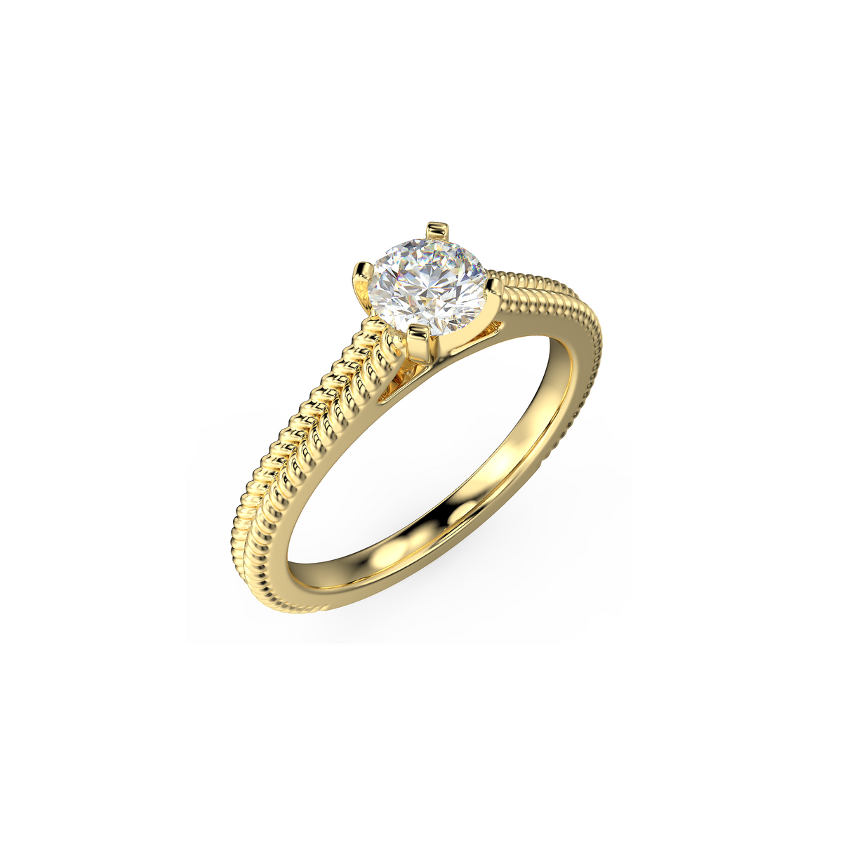 Pierścionek zaręczynowy z żółtego złota z diamentem 0,50 ct