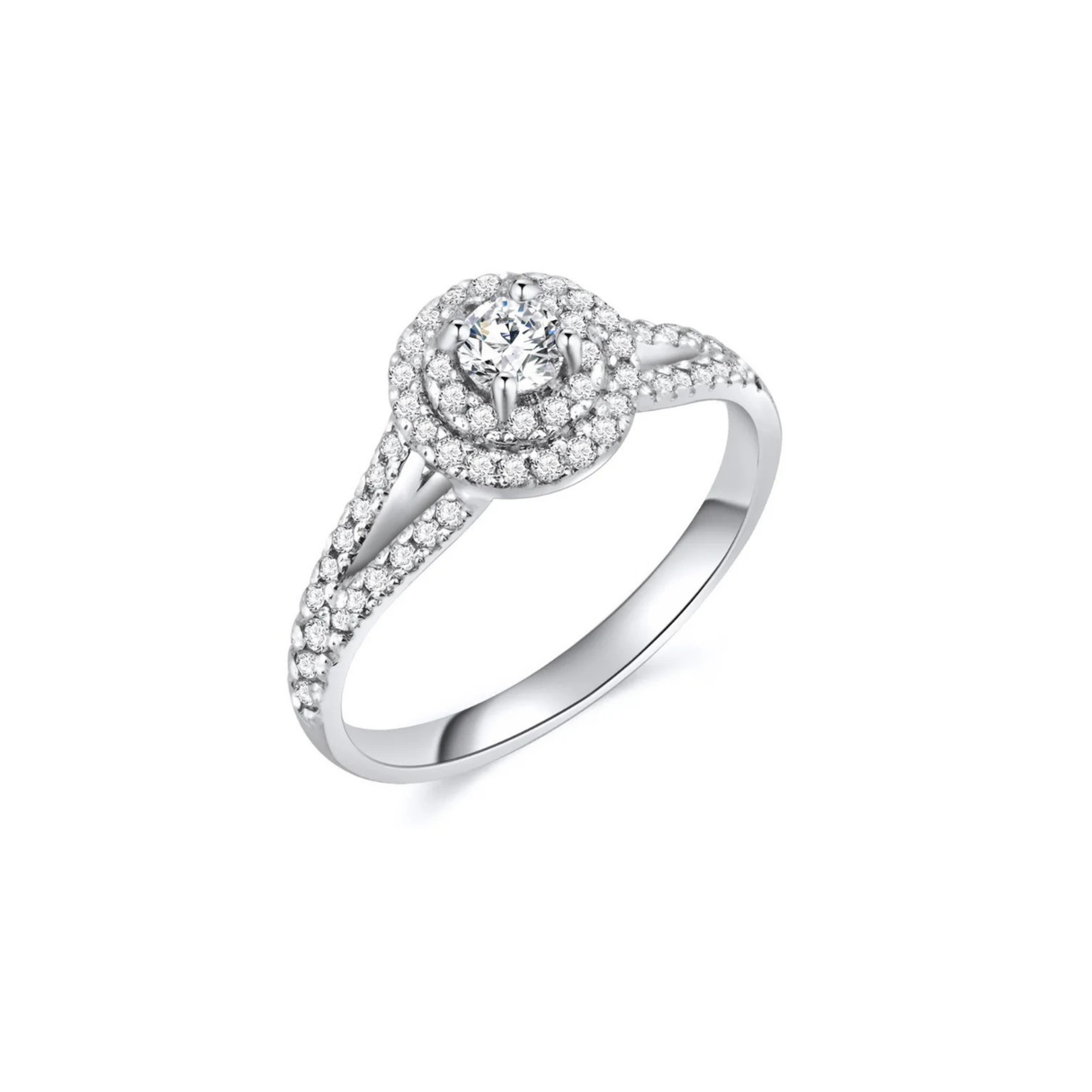 Pierścionek z diamentami o masie 0,65 ct