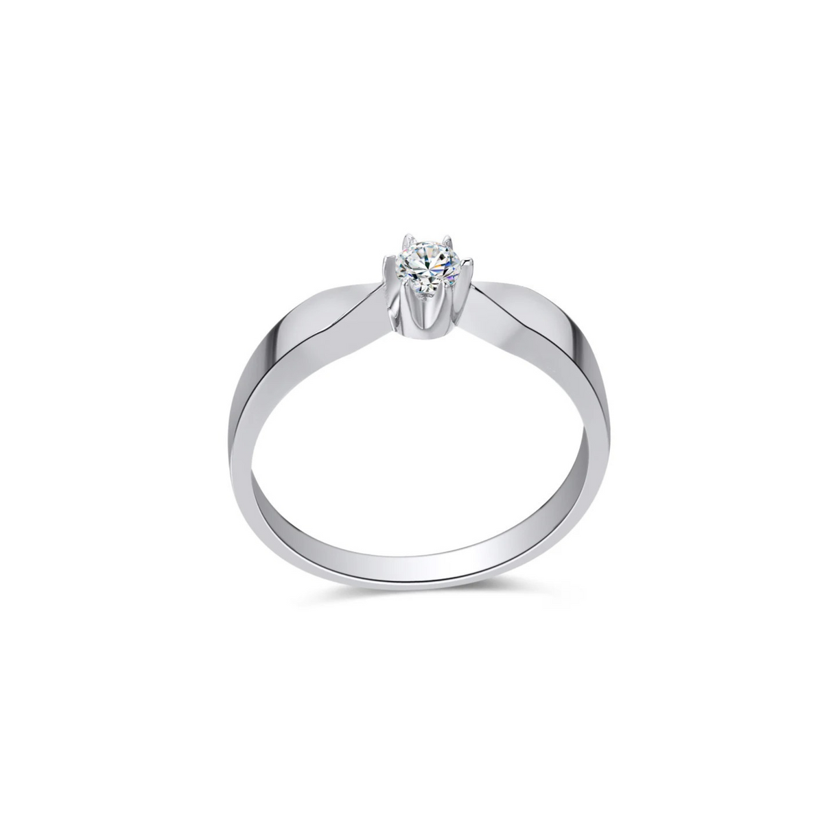 Złoty pierścionek zaręczynowy z diamentem 0,15 ct