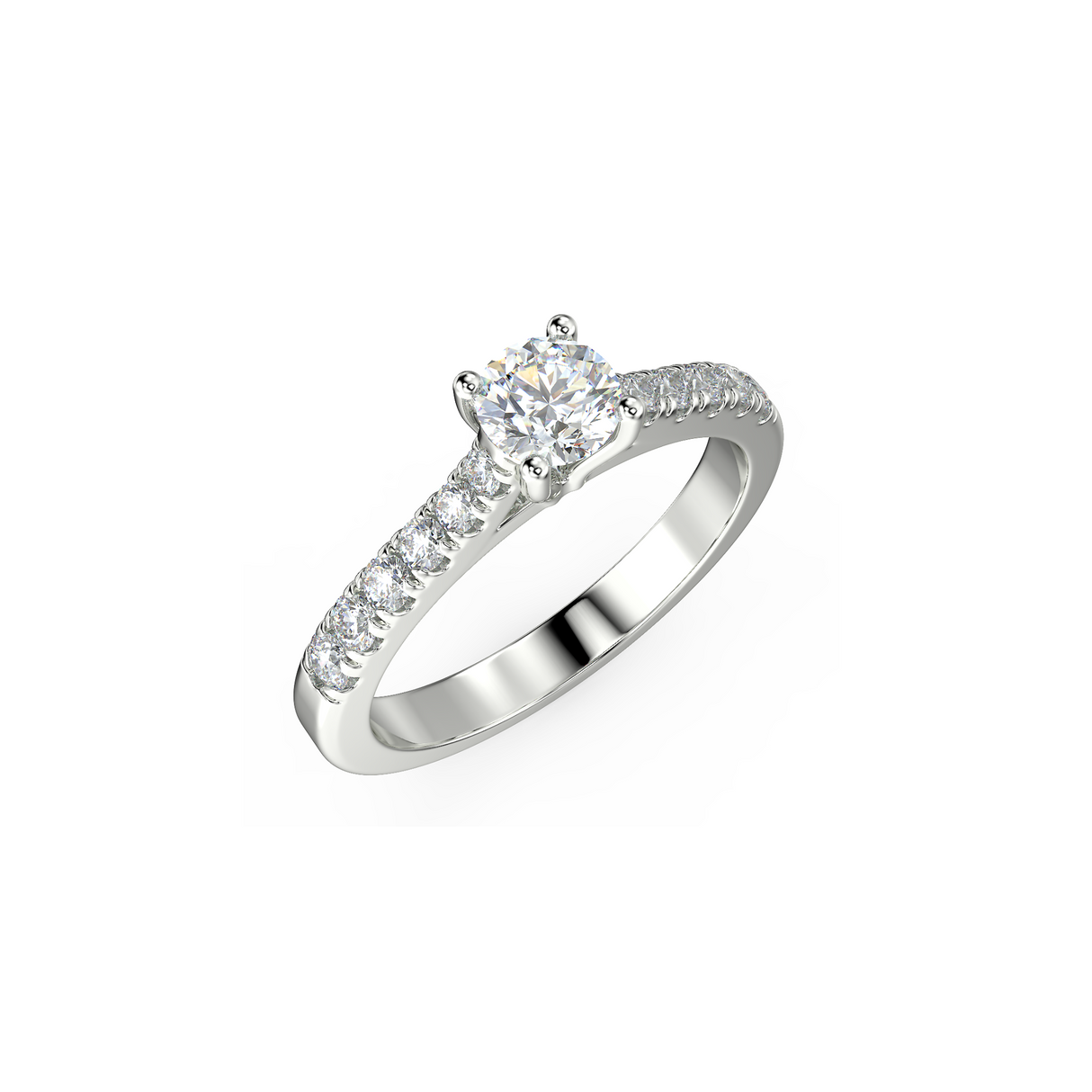 Pierścionek zaręczynowy z białego złota z diamentami 0,56 ctw