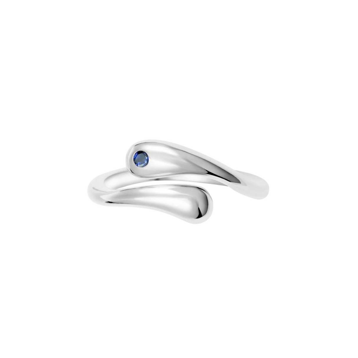 Diamentowa awangarda- srebrny pierścionek z szafirem
