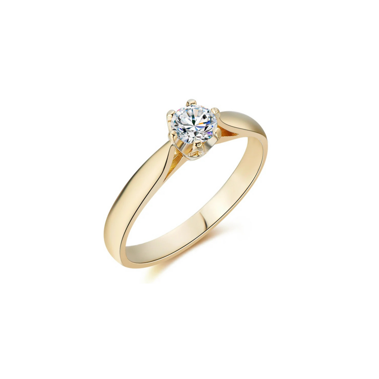 Złoty pierścionek zaręczynowy z diamentem 0,20 ct