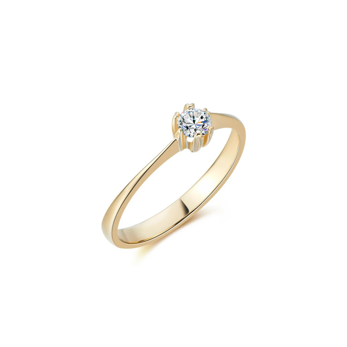 Złoty pierścionek zaręczynowy z diamentem 0,15ct