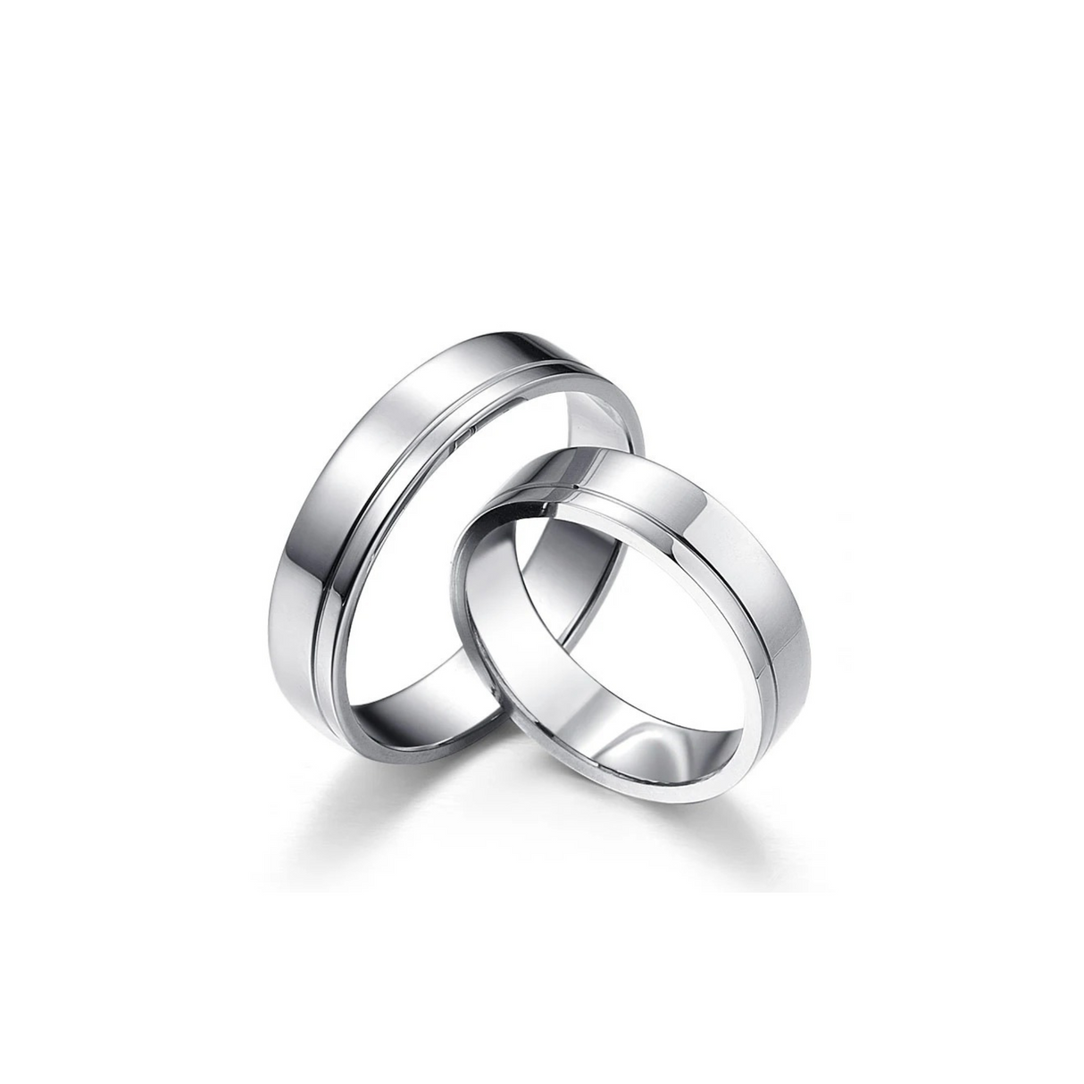 Obrączki z białego złota z połyskiem