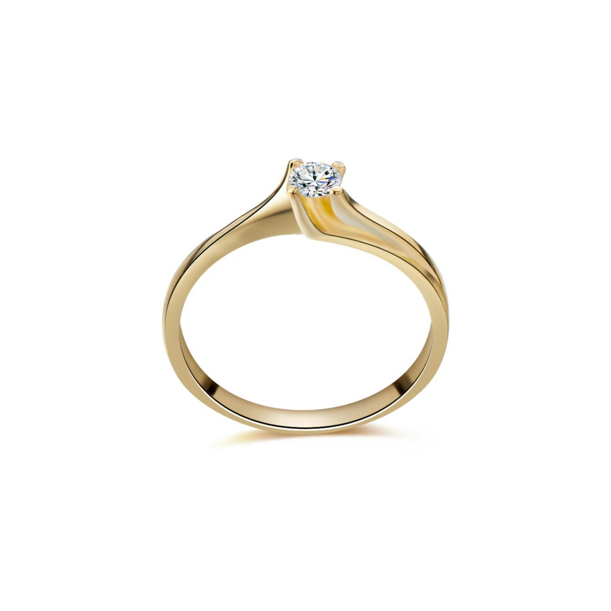 Złoty pierścionek zaręczynowy z diamentem 0,15ct