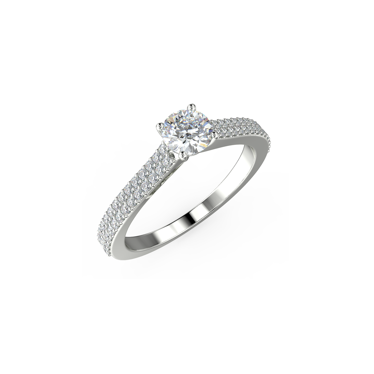 Pierścionek zaręczynowy z białego złota z diamentami 0,48 ct