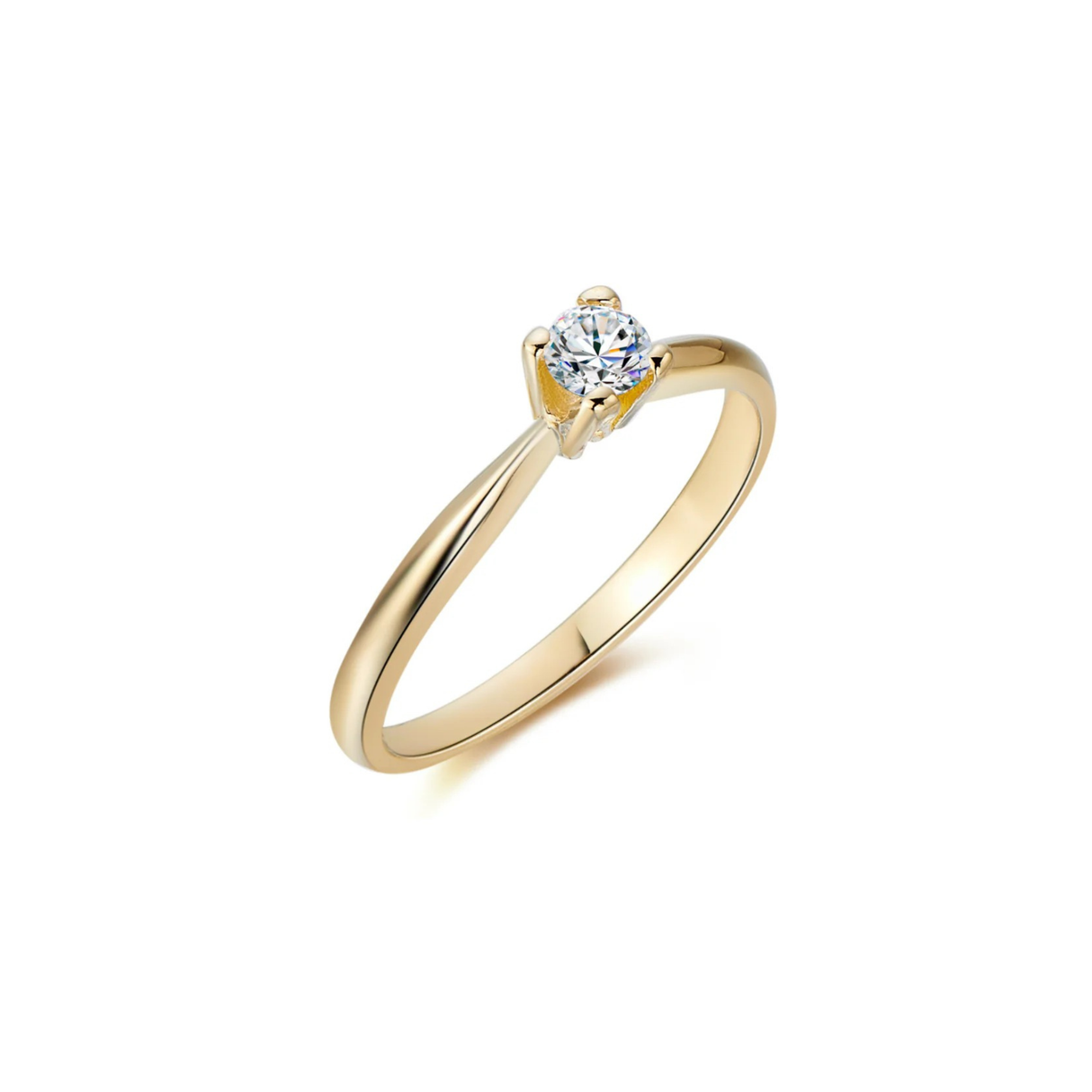 Minimalistyczna Elegancja - złoty pierścionek z diamentem 0,15 ct