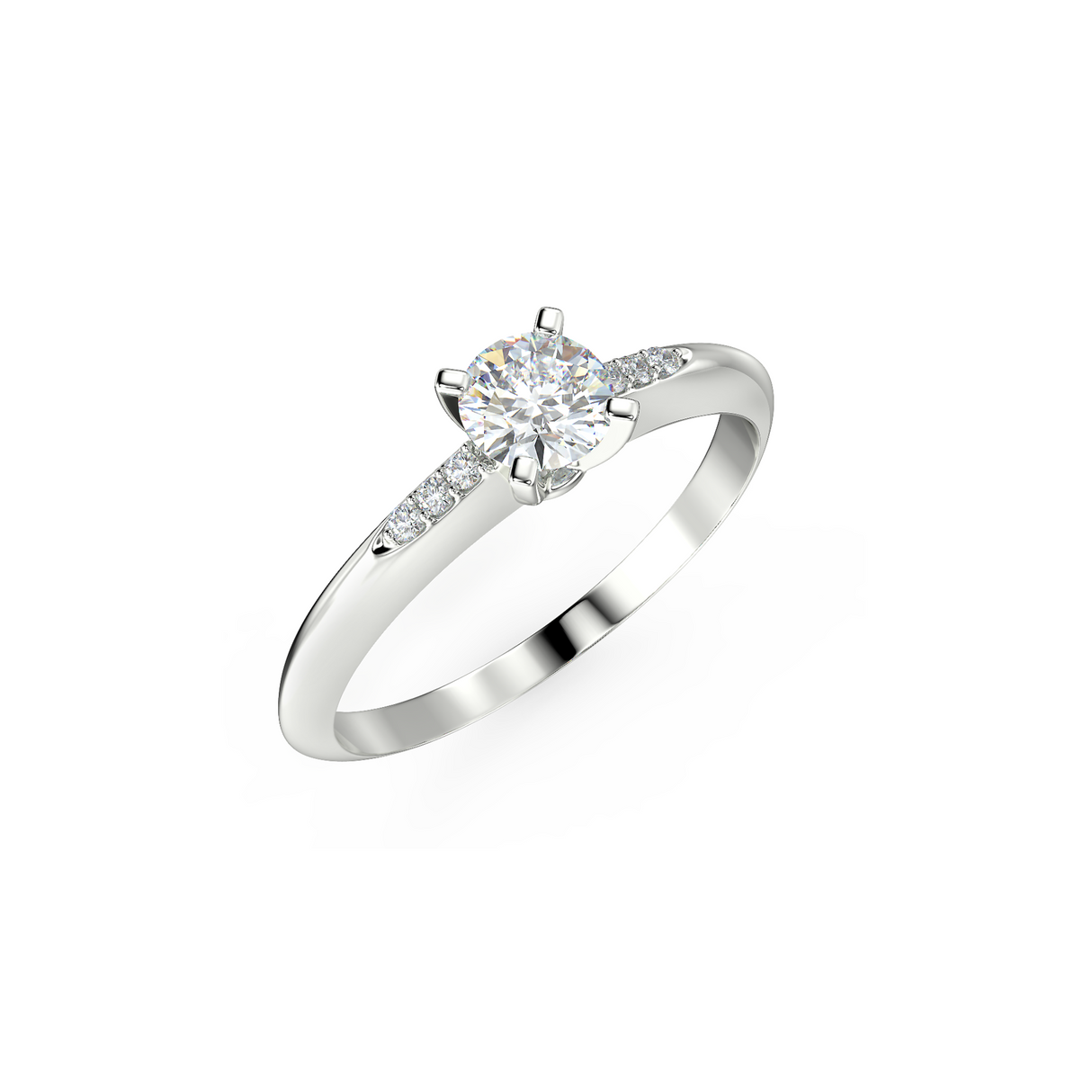 Pierścionek zaręczynowy z białego złota z diamentami o masie 0,30ct