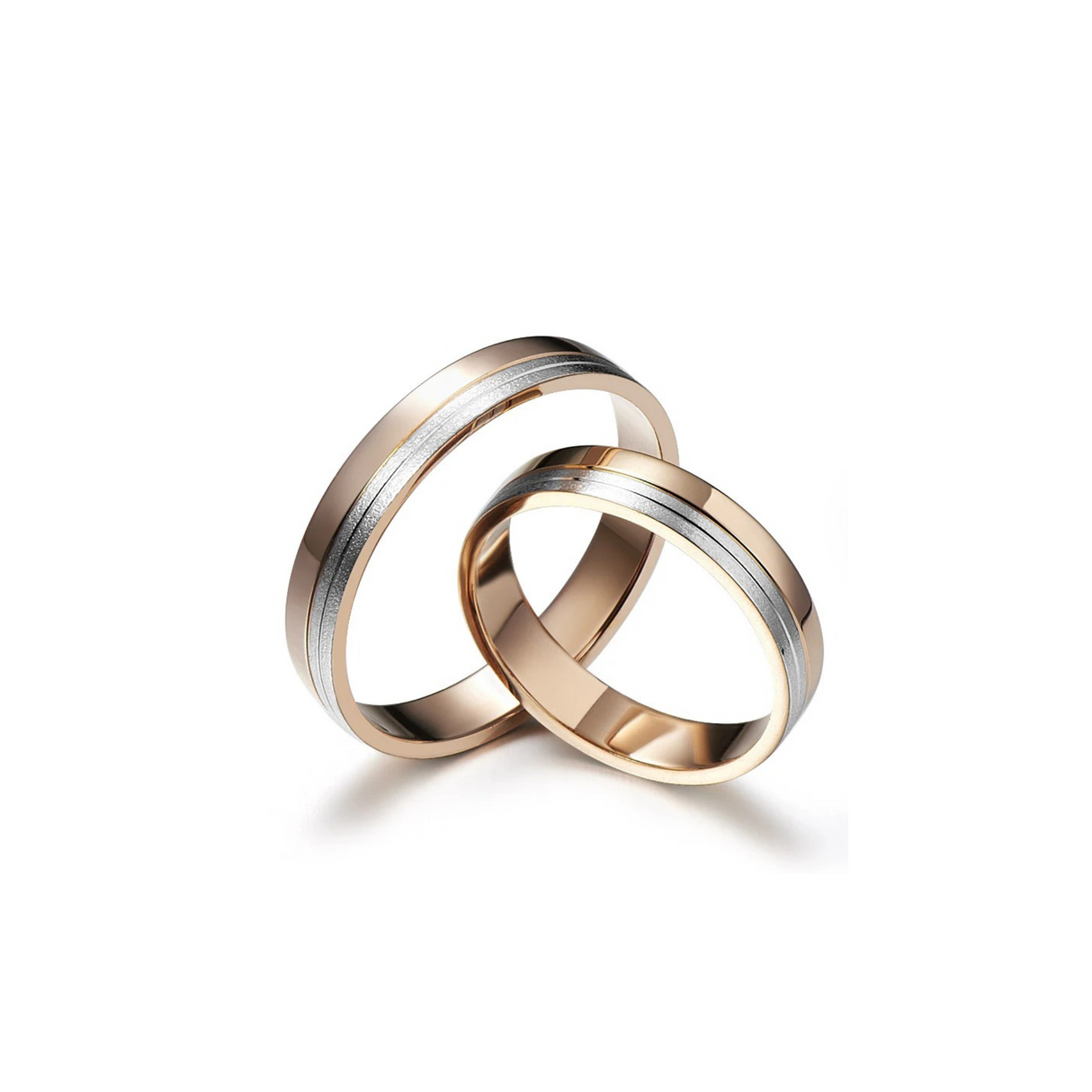 Piękne obrączki z różowego złota z białym akcentem