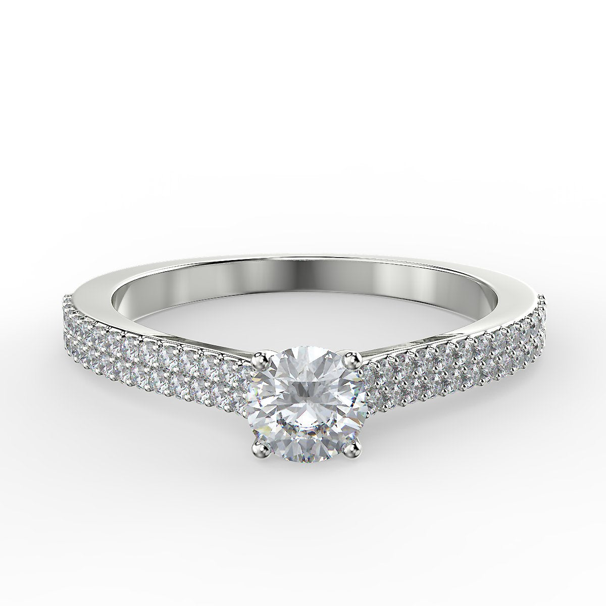 Pierścionek zaręczynowy z białego złota z diamentami 0,48 ct