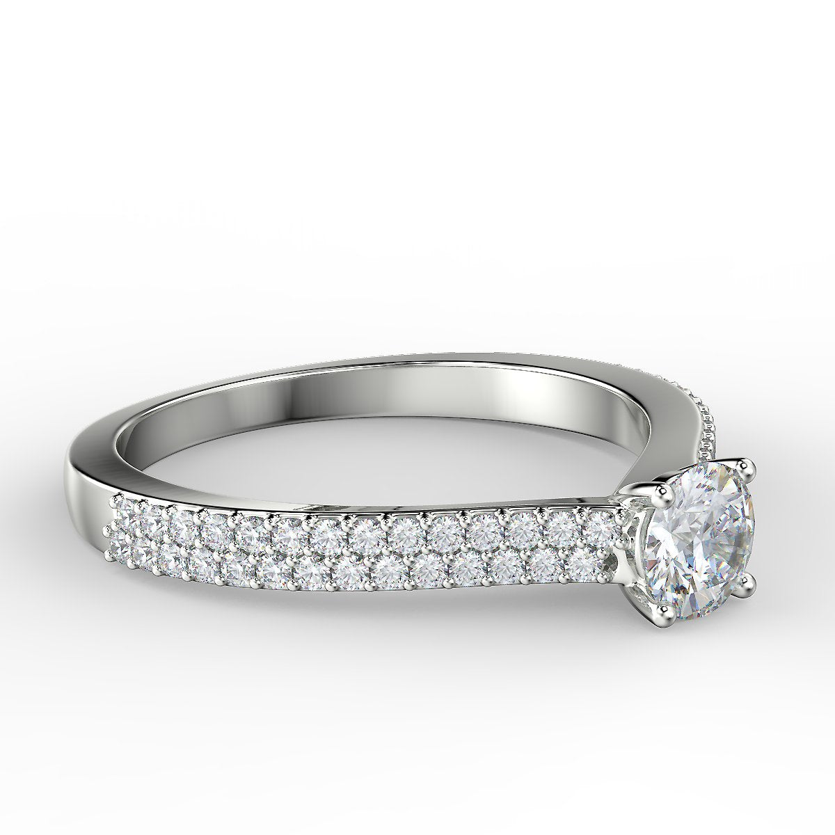 Pierścionek zaręczynowy z białego złota z diamentami 0,48 ct