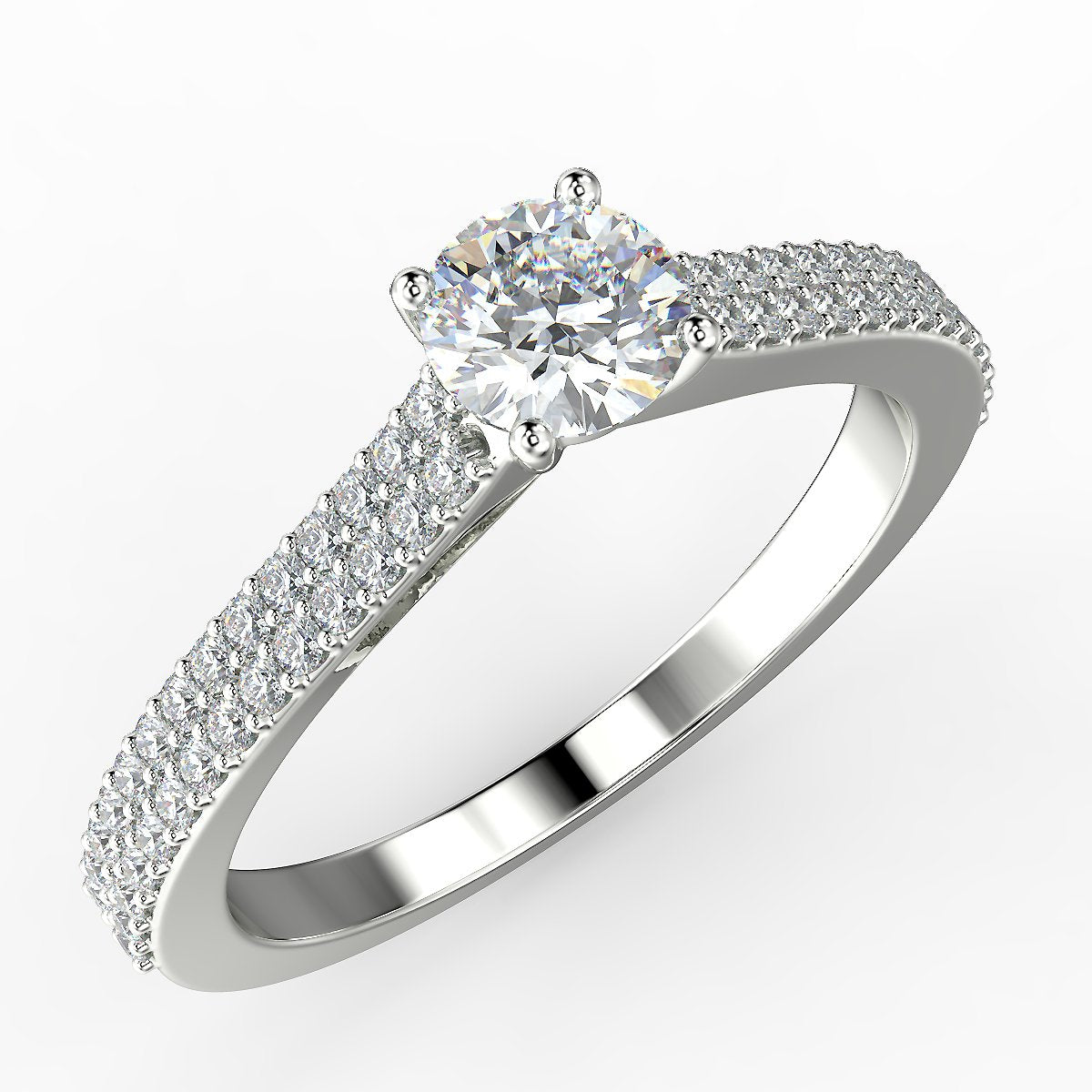 Pierścionek zaręczynowy z białego złota z diamentami 0,48 ct