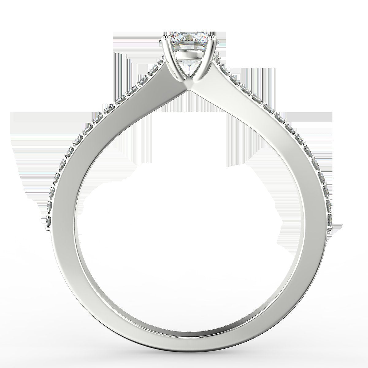 Pierścionek zaręczynowy z białego złota z diamentami 0,48 ct