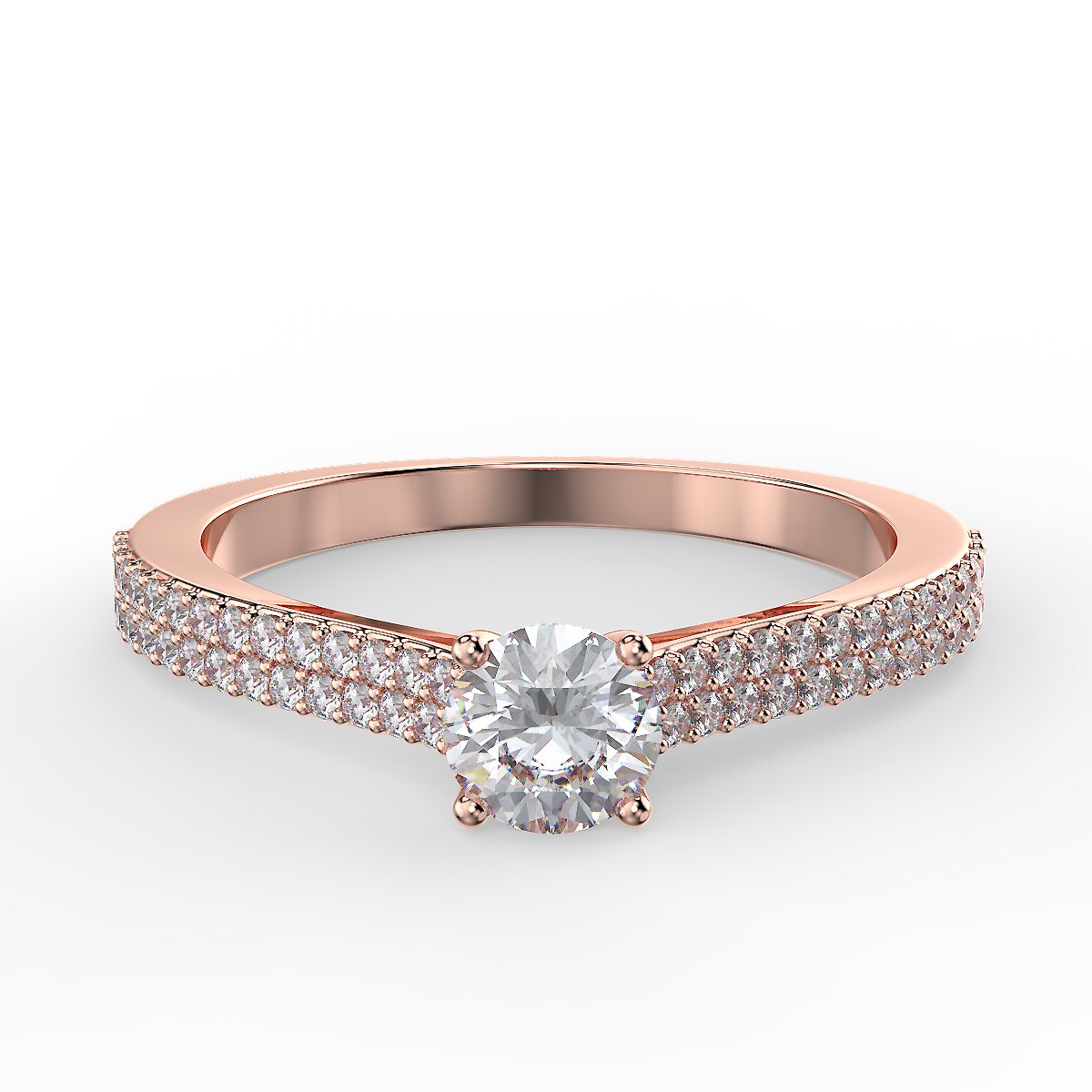 Pierścionek zaręczynowy z różowego złota z diamentami 0,48 ct