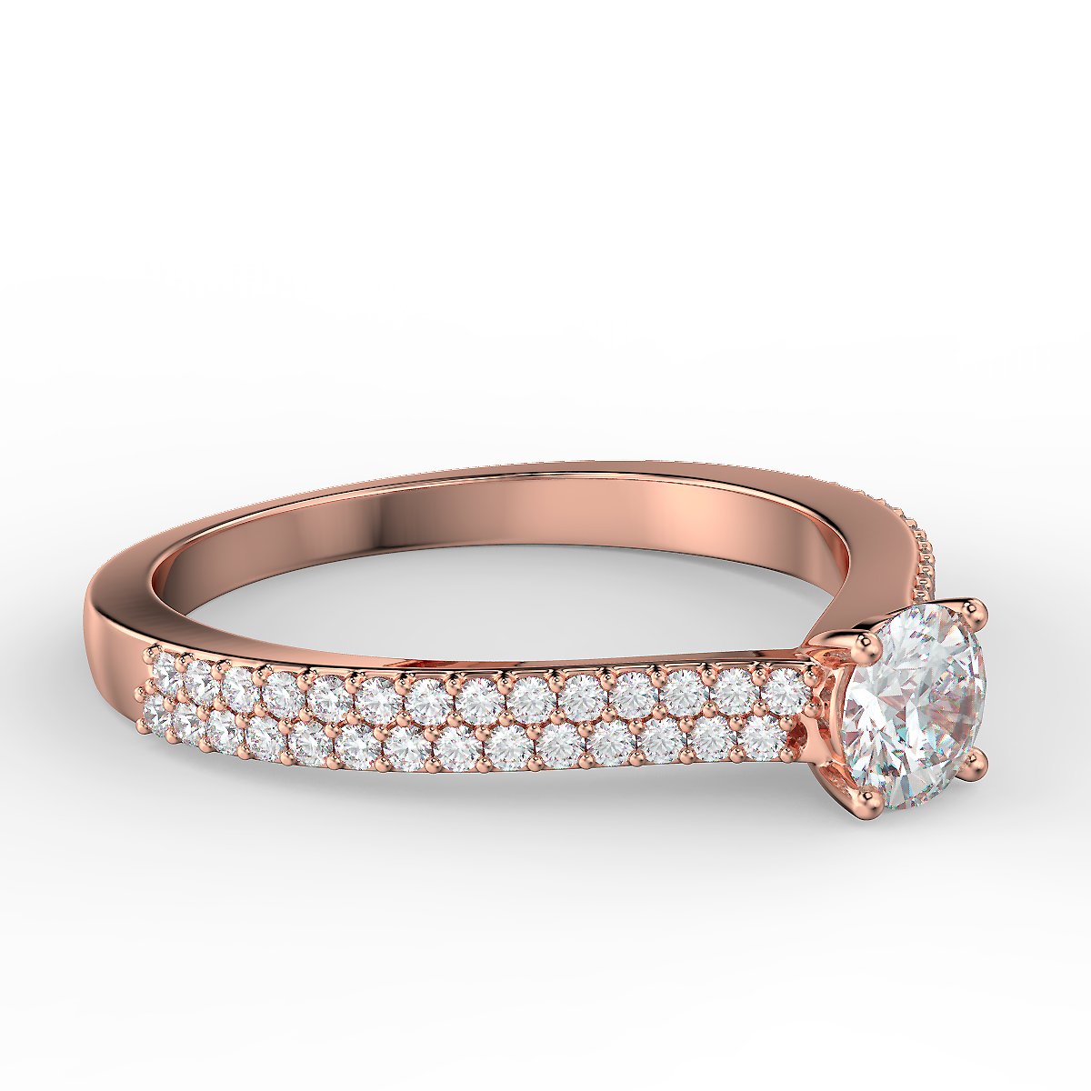 Pierścionek zaręczynowy z różowego złota z diamentami 0,48 ct