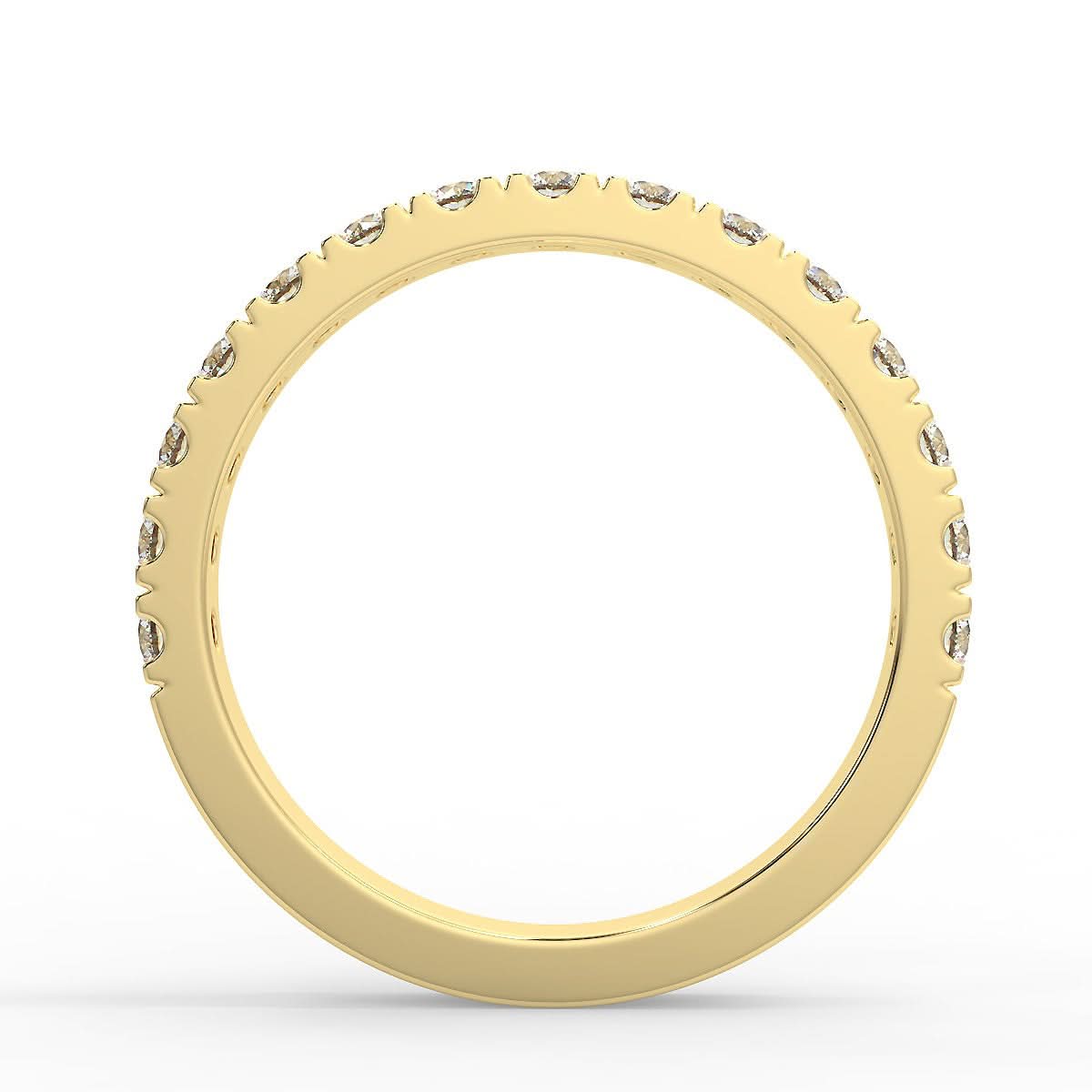 Milano obrączka z żółtego złota z diamentami o masie 0,66 ct