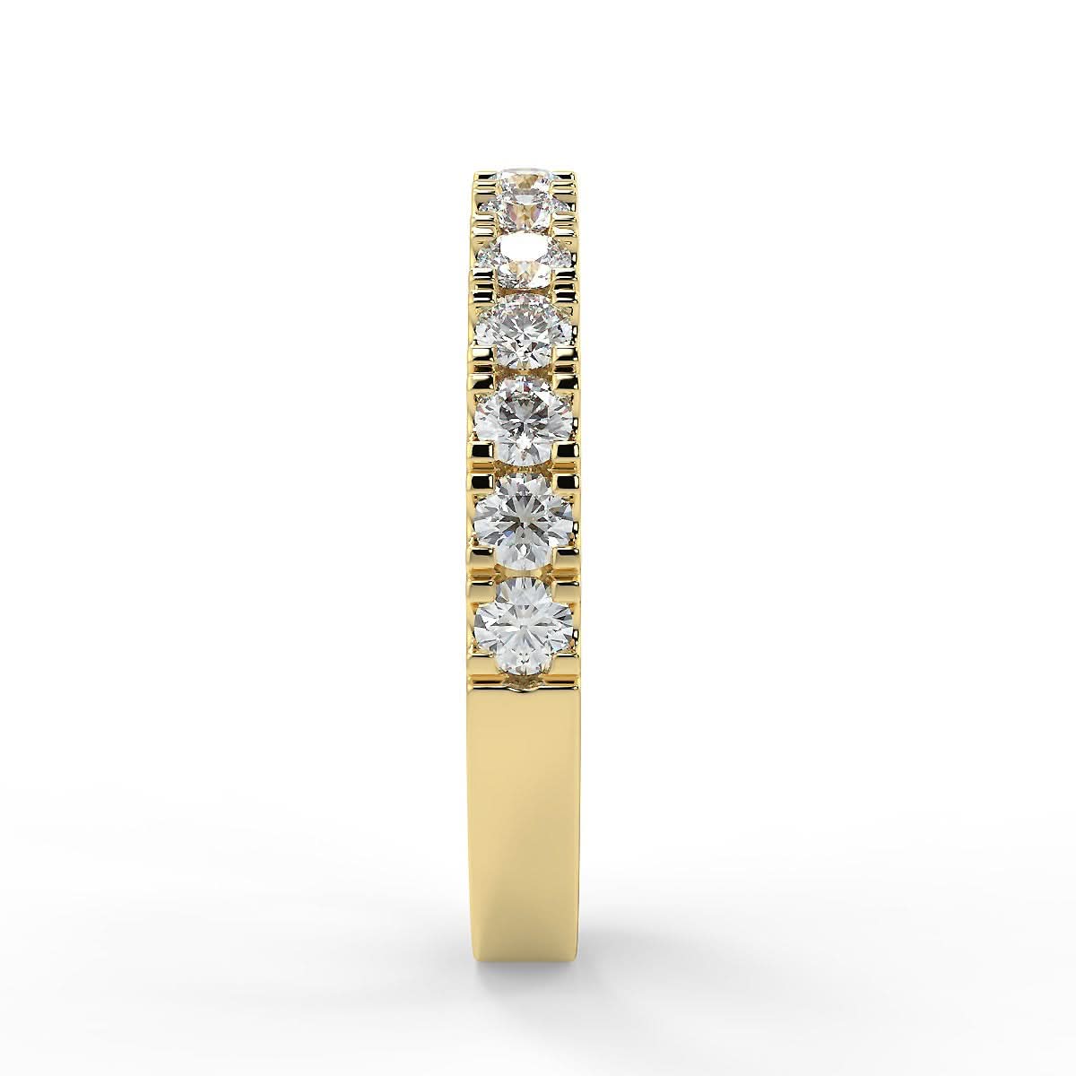 Milano obrączka z żółtego złota z diamentami o masie 0,66 ct