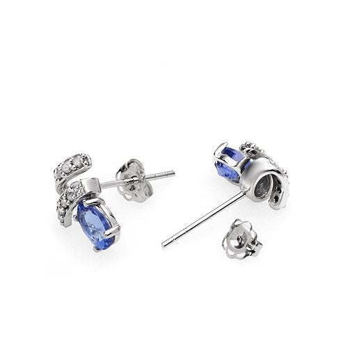 Kropla rosy - przepiękne kolczyki z tanzanitami i diamentami.