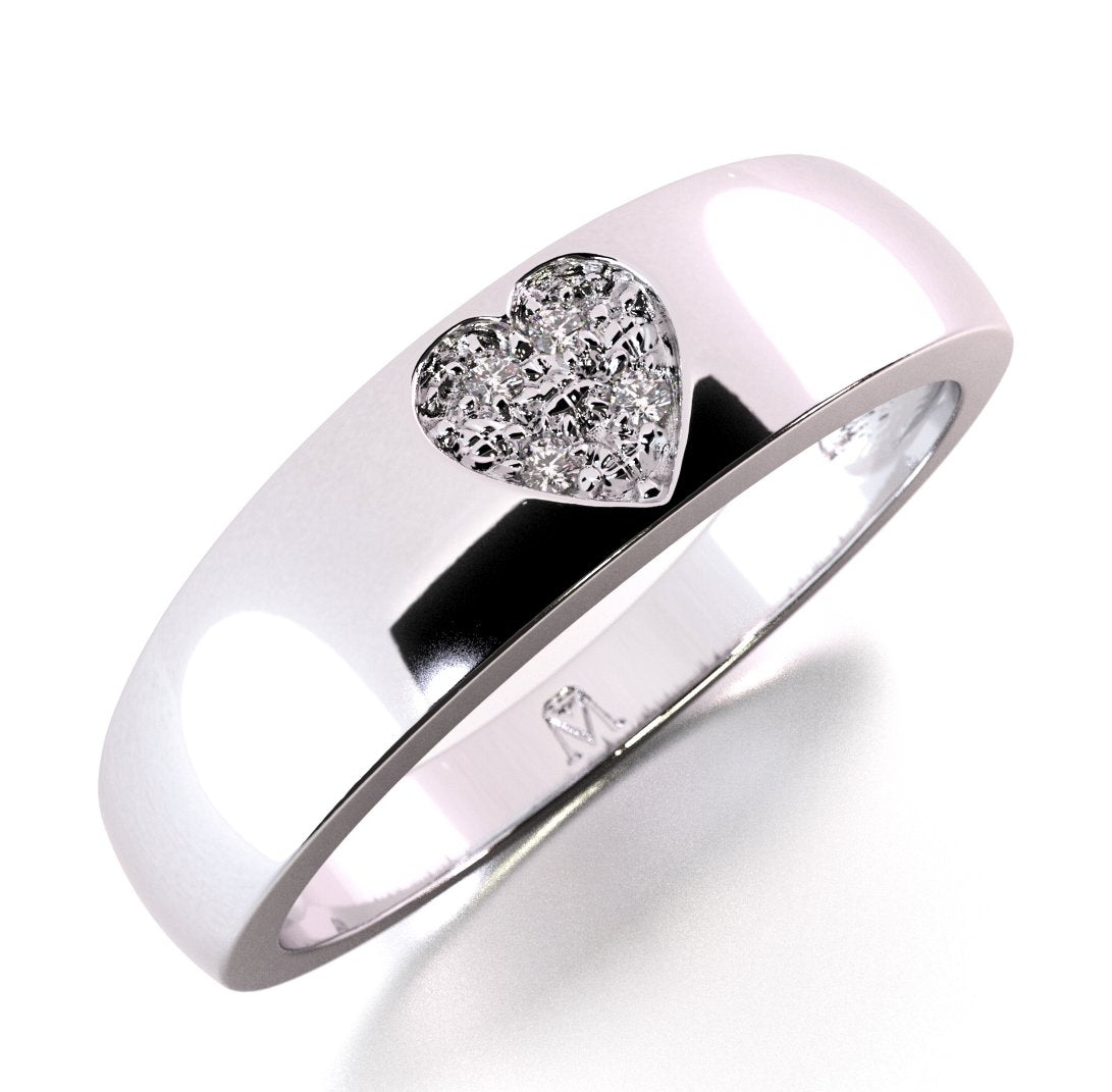 Amorio - jednoznaczna deklaracja. Złoty pierścionek z brylantami o masie 0,03 ct