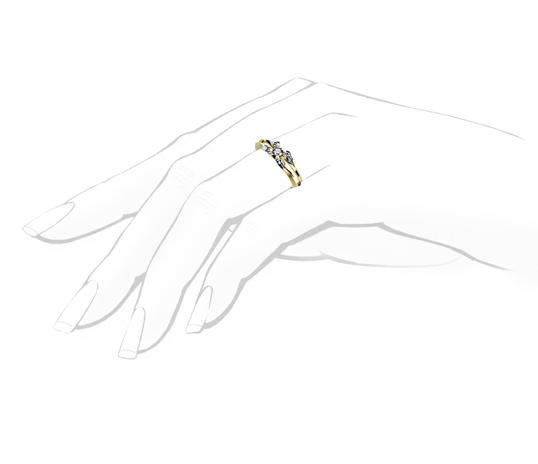 SYMETRIA - Rewelacyjny złoty pierścionek z diamentem od 0,10 ct