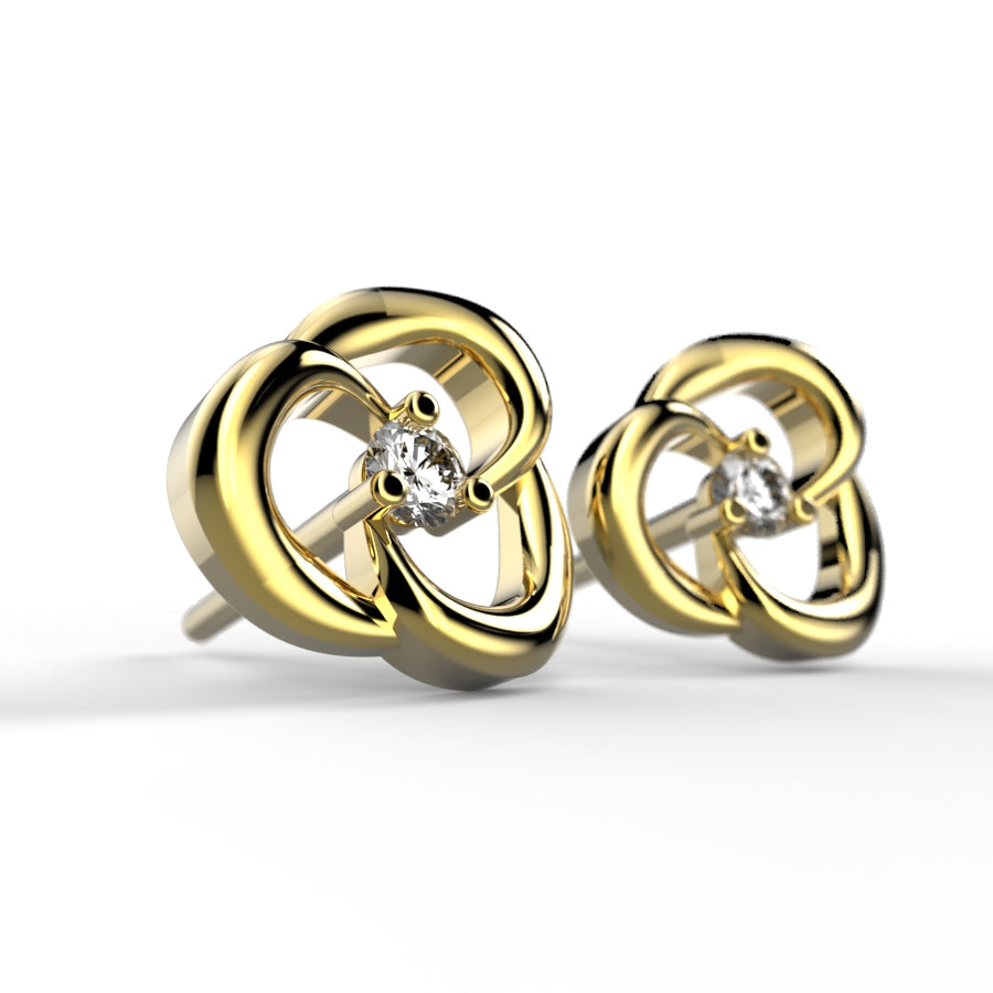 Przepiękne złote kolczyki z diamentami 0,05 ctw