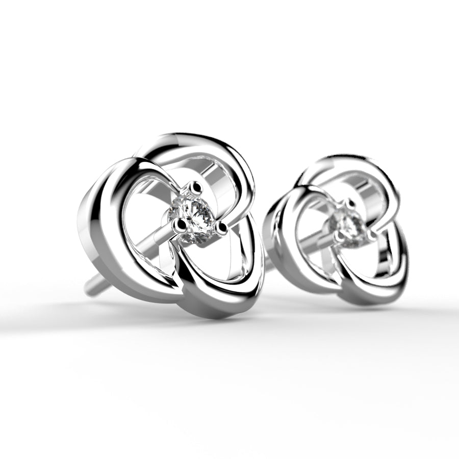 Przepiękne złote kolczyki z diamentami 0,05 ctw