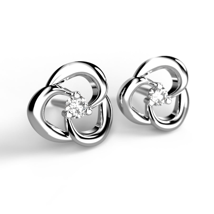 Przepiękne złote kolczyki z diamentami 0,05 ctw