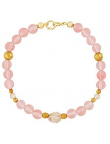 Subtelna bransoletka z hematytu, kwarcu i kryształów Swarovskiego