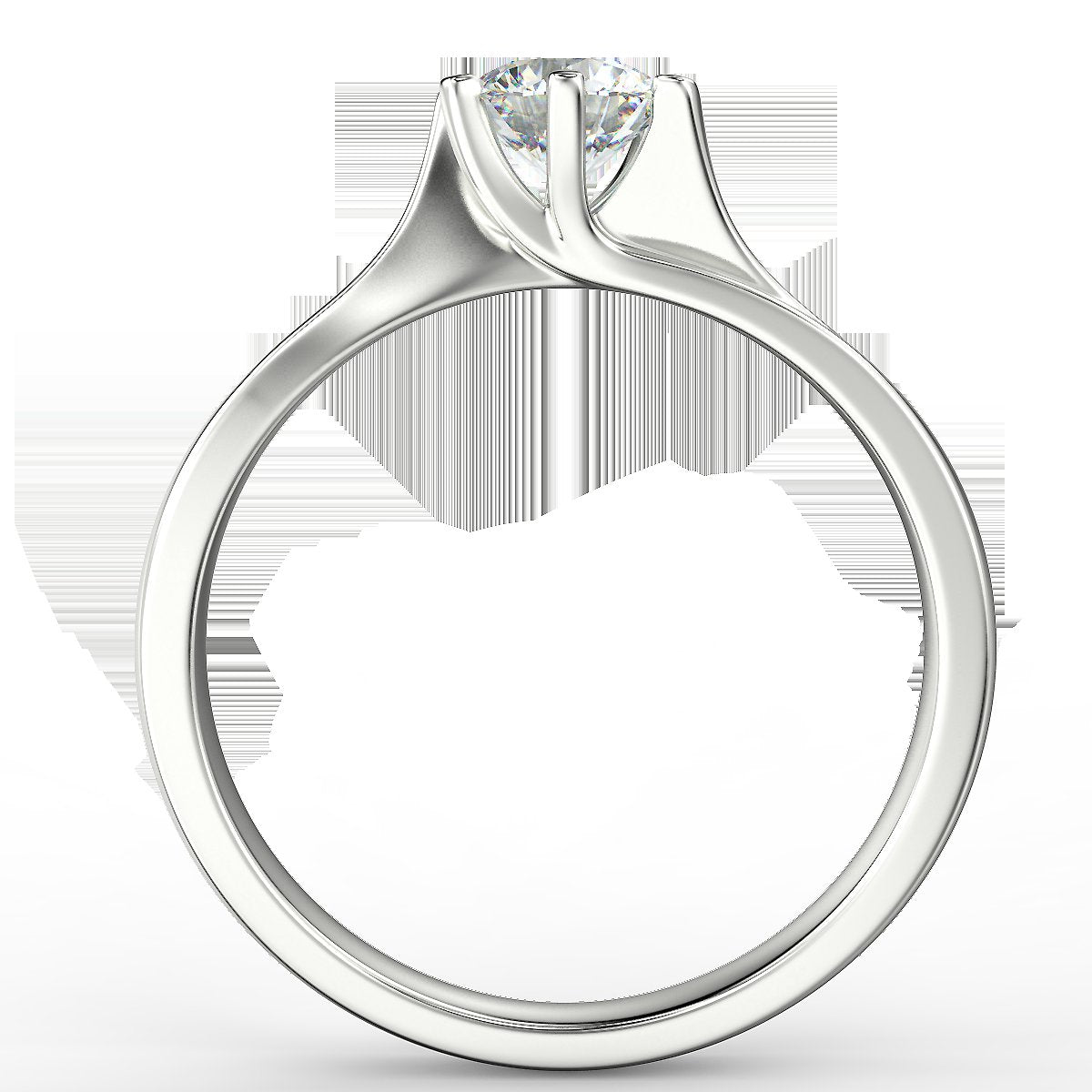 Pierścionek zaręczynowy Athena z białego złota z diamentem o masie 0,50 ct - widok z boku