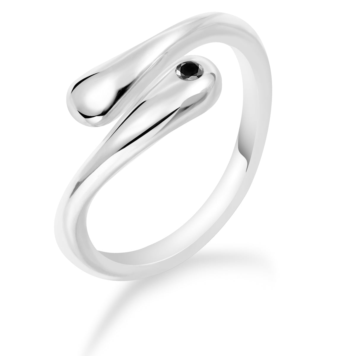 Diamentowa awangarda- srebrny pierścionek z czarnym diamentem