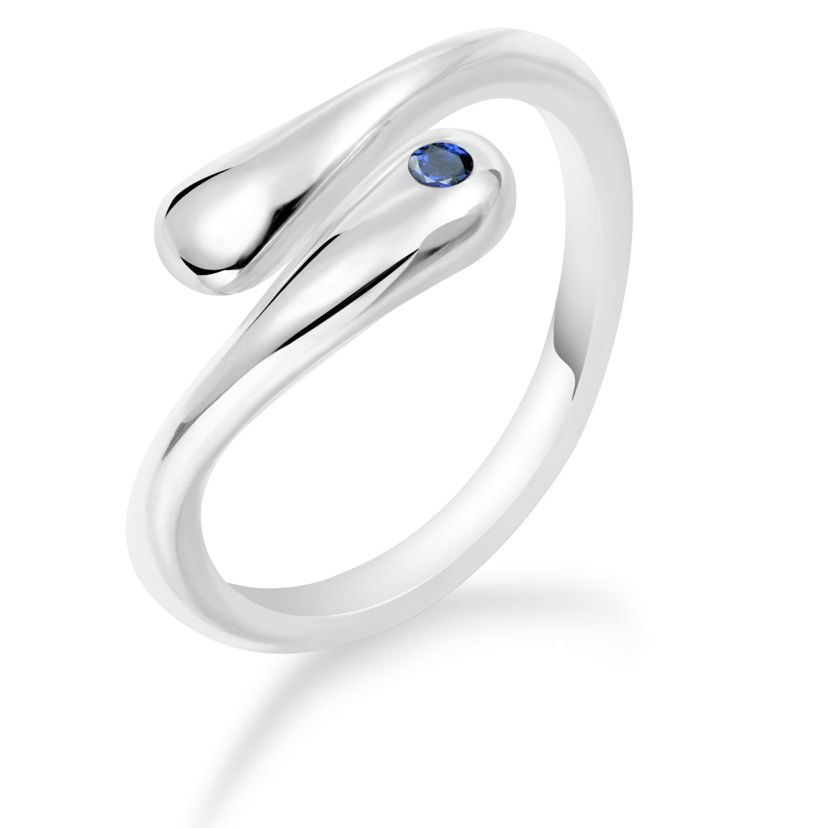 Diamentowa awangarda- srebrny pierścionek z szafirem