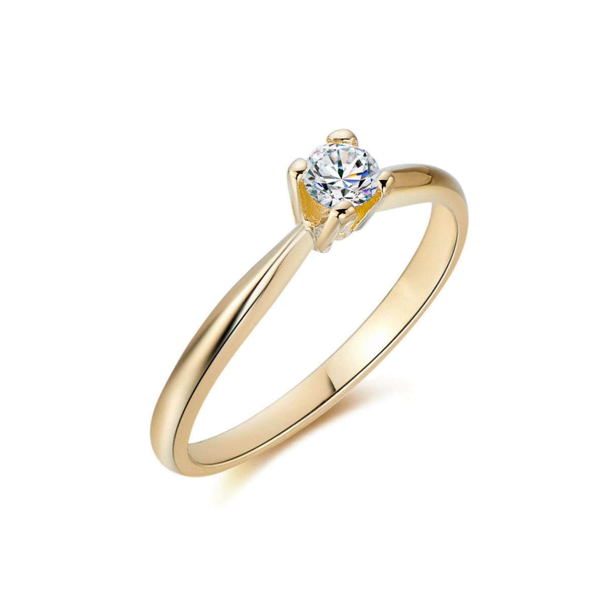 Minimalistyczna Elegancja - złoty pierścionek z diamentem 0,15 ct