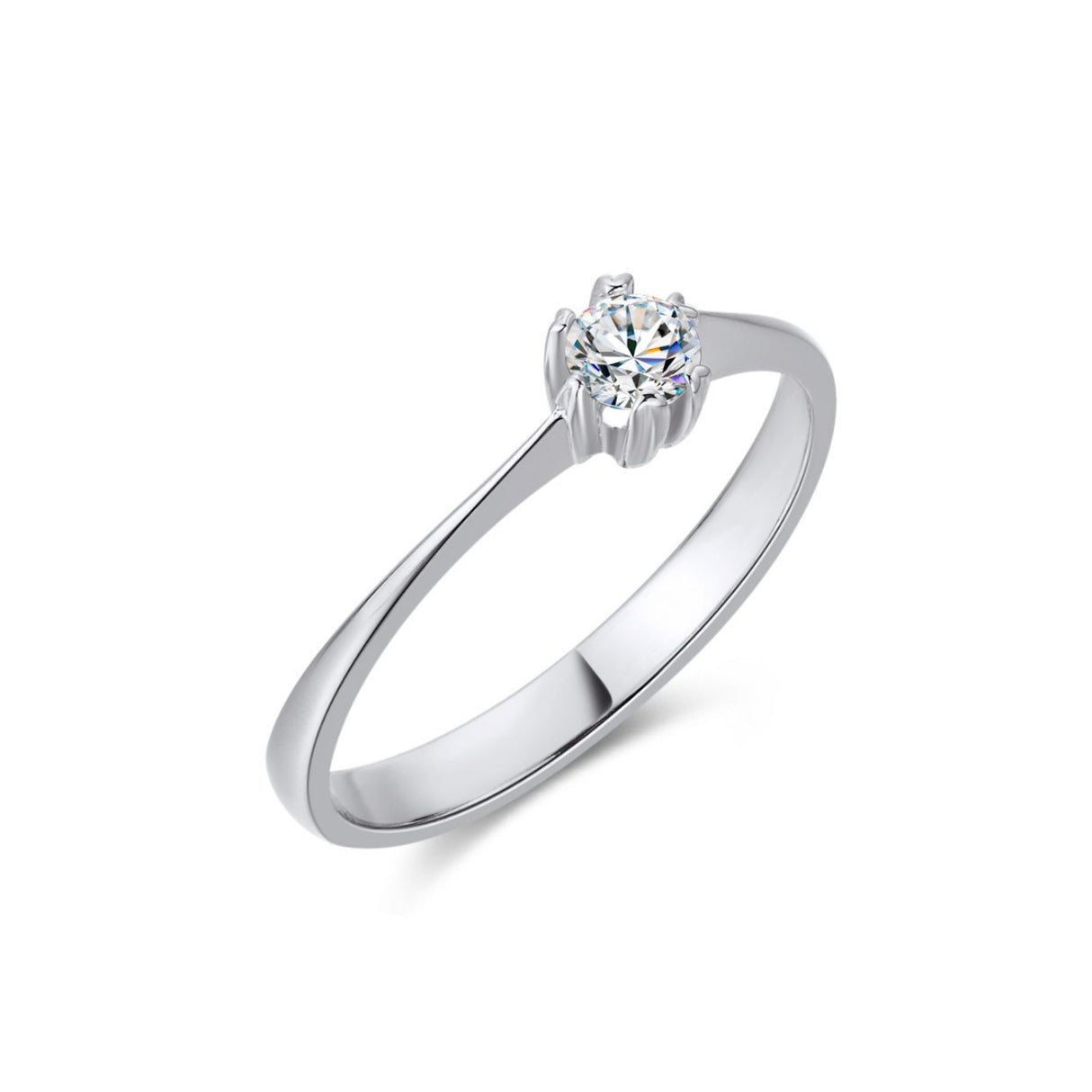 Złoty pierścionek zaręczynowy z diamentem 0,15ct